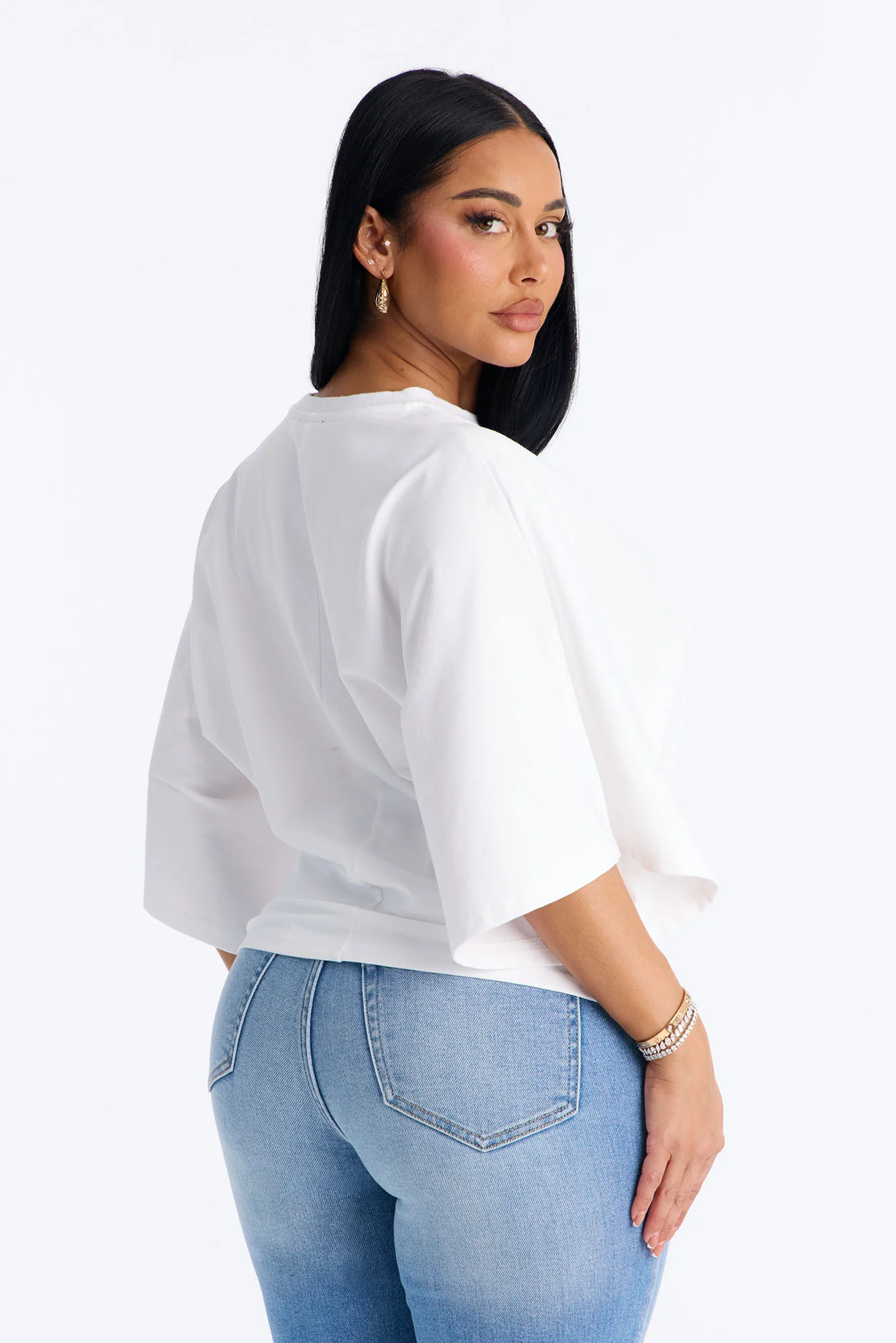 Kendall Oversized Short Sleeve T-Shirt - White - Image 3