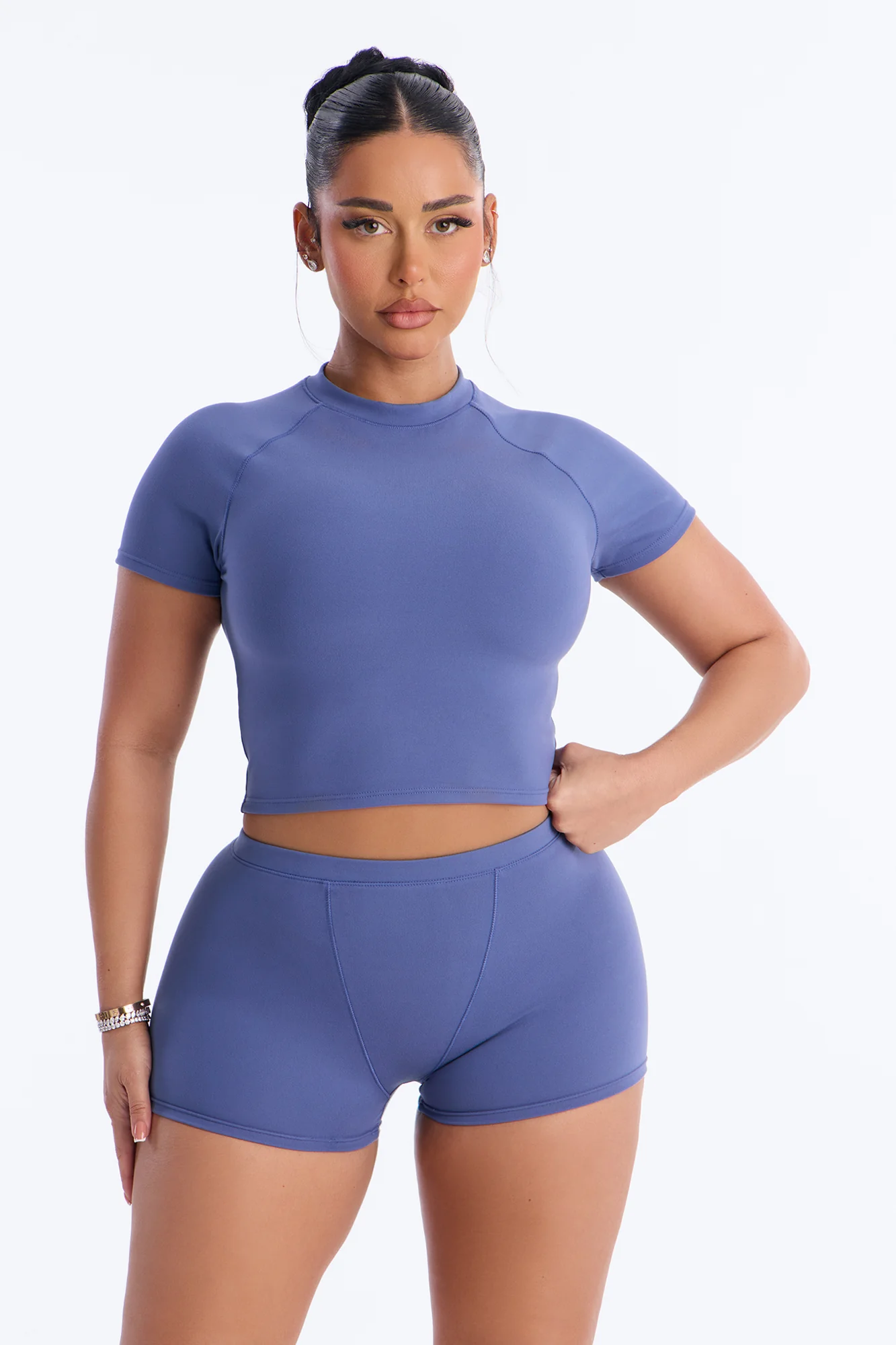 Kendra Brushed Short Set - Blue - Image 2