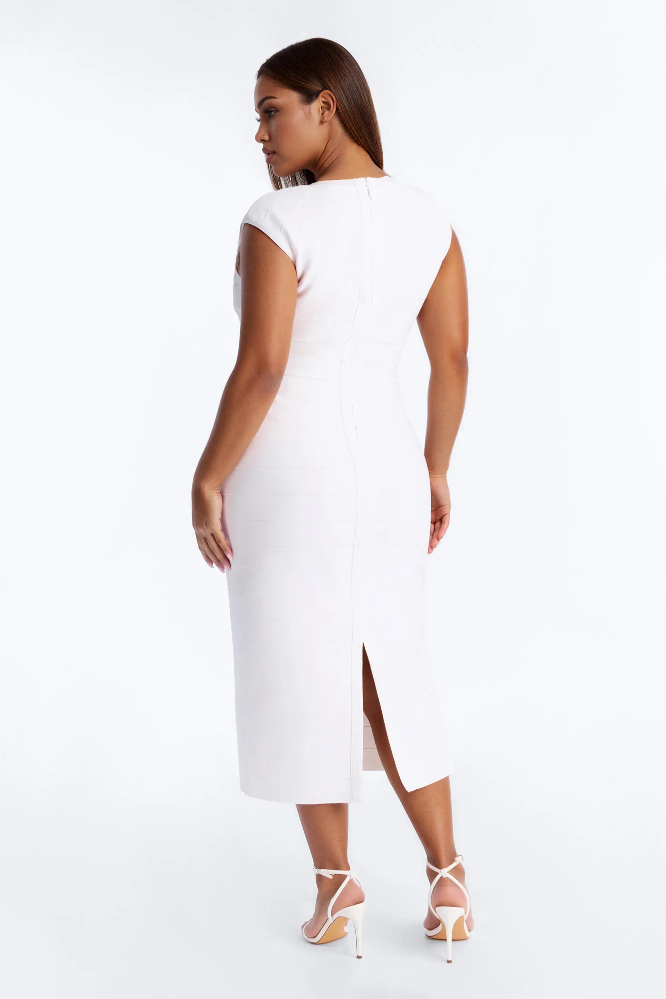 Kenna Bandage Midi Dress - White - Image 6