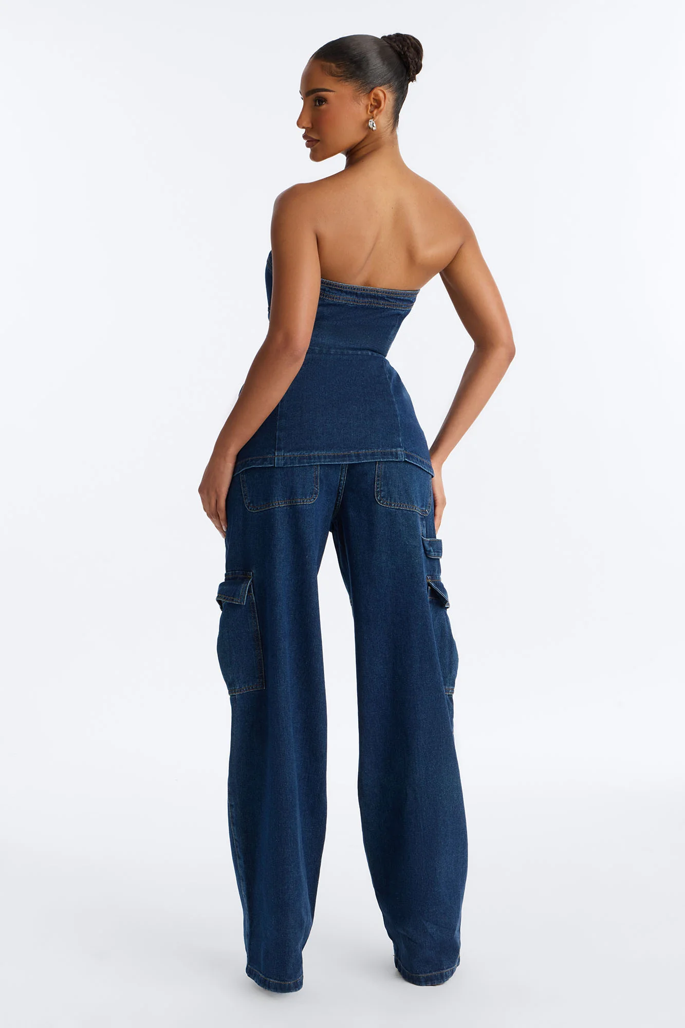 Kenny Denim Strapless Pant Set - Denim - Image 4