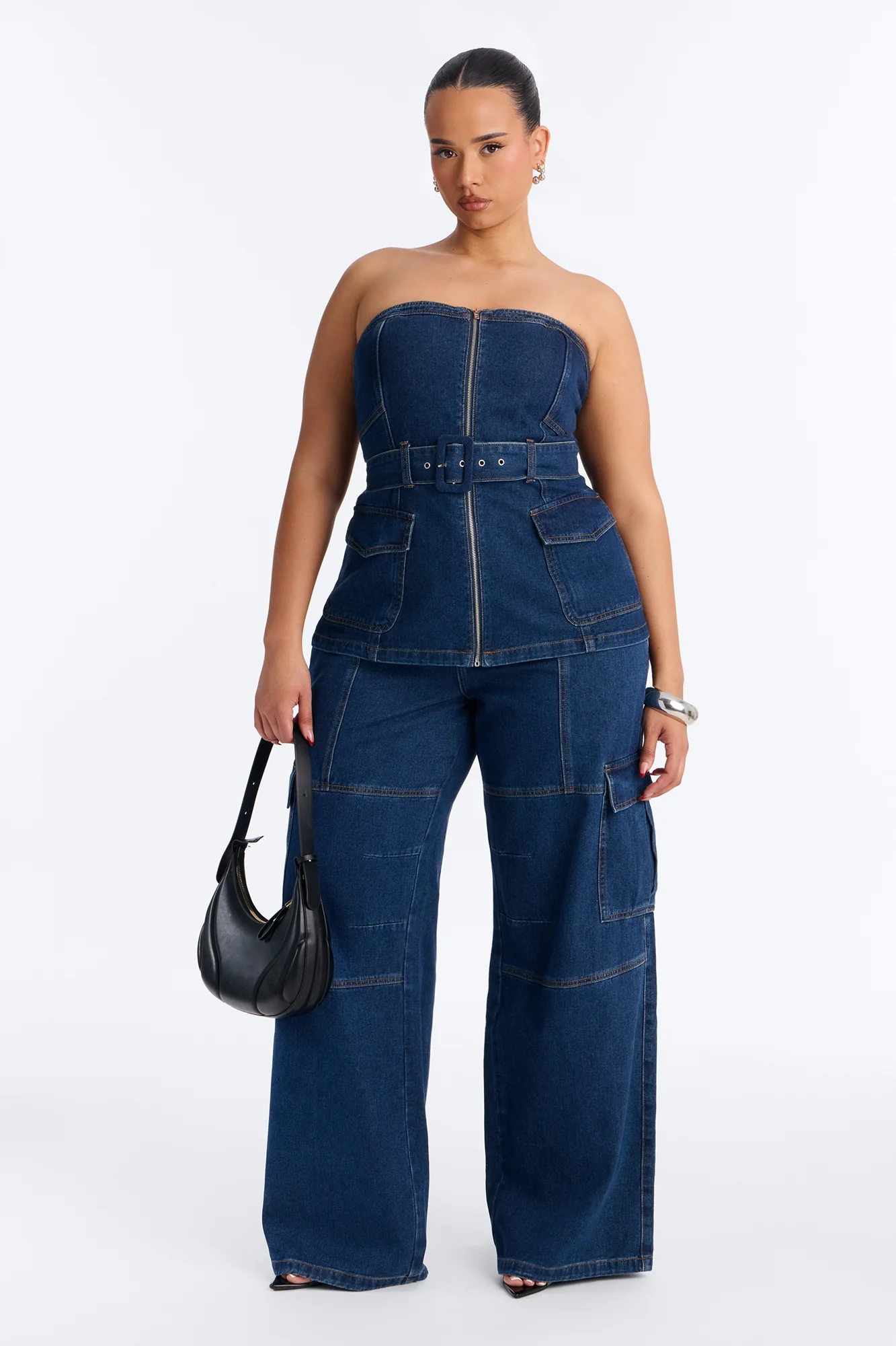 Kenny Denim Strapless Pant Set - Denim - Image 5