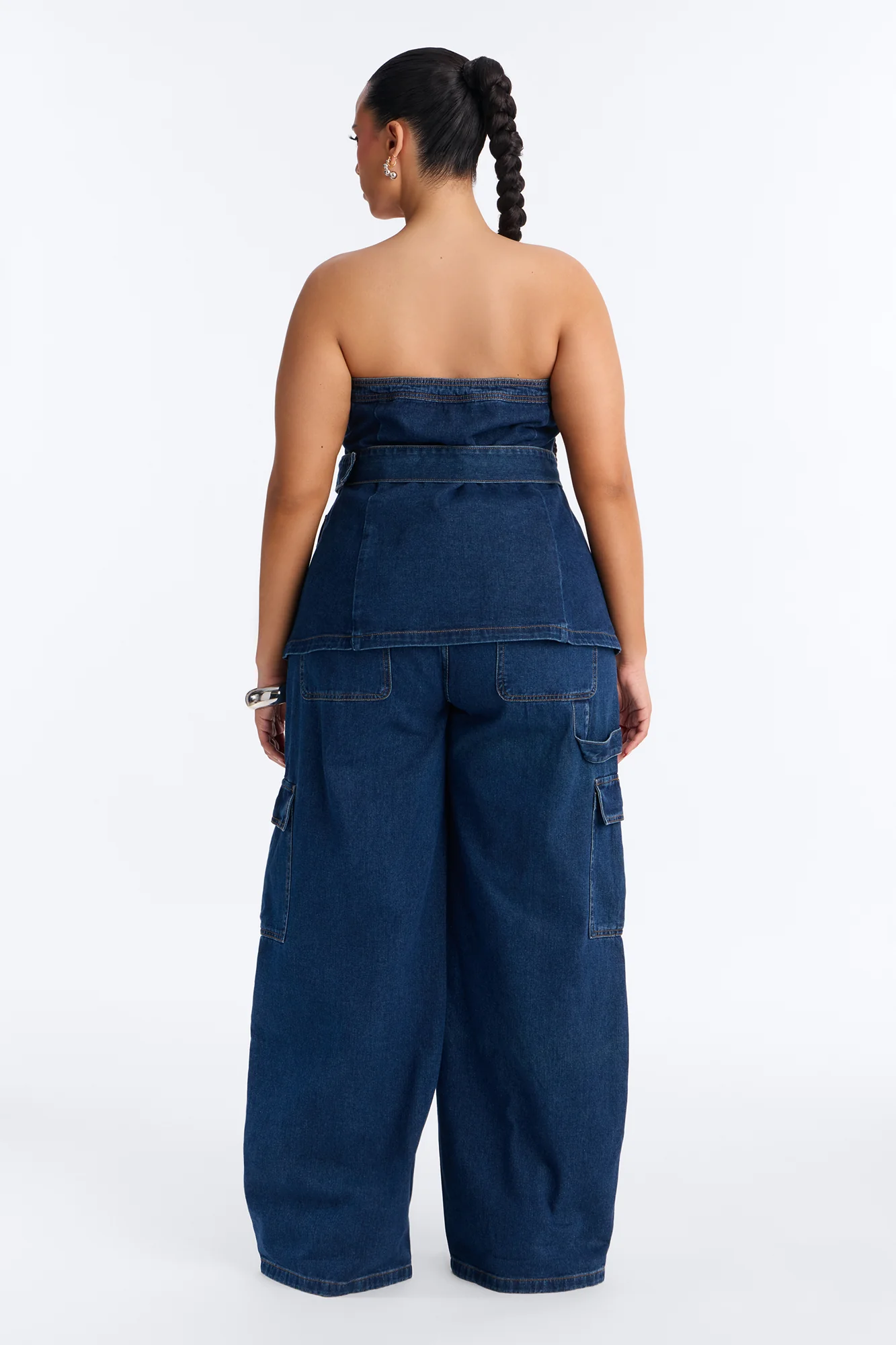 Kenny Denim Strapless Pant Set - Denim - Image 8