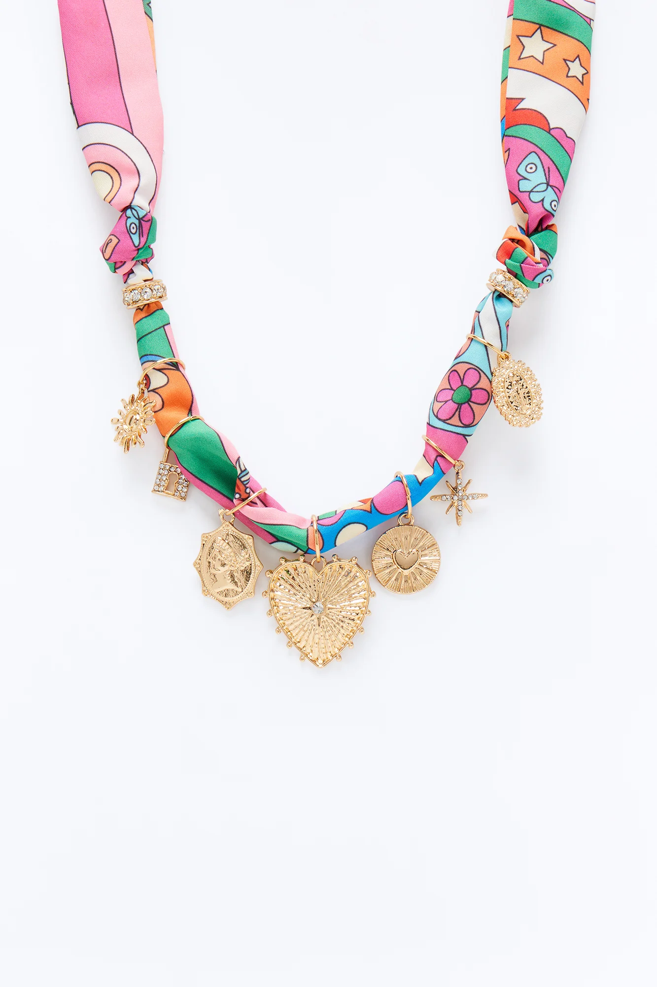 Khole Scarf Charm Necklace - Pink - Image 3
