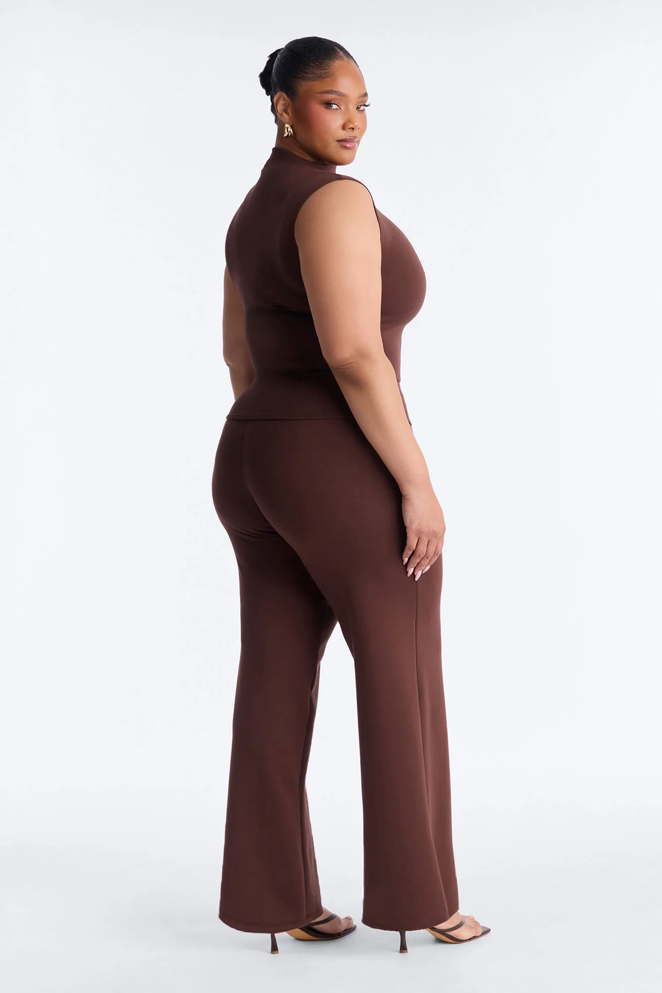 Kiana Sleeveless Mock Neck Pant Set - Chocolate - Image 6