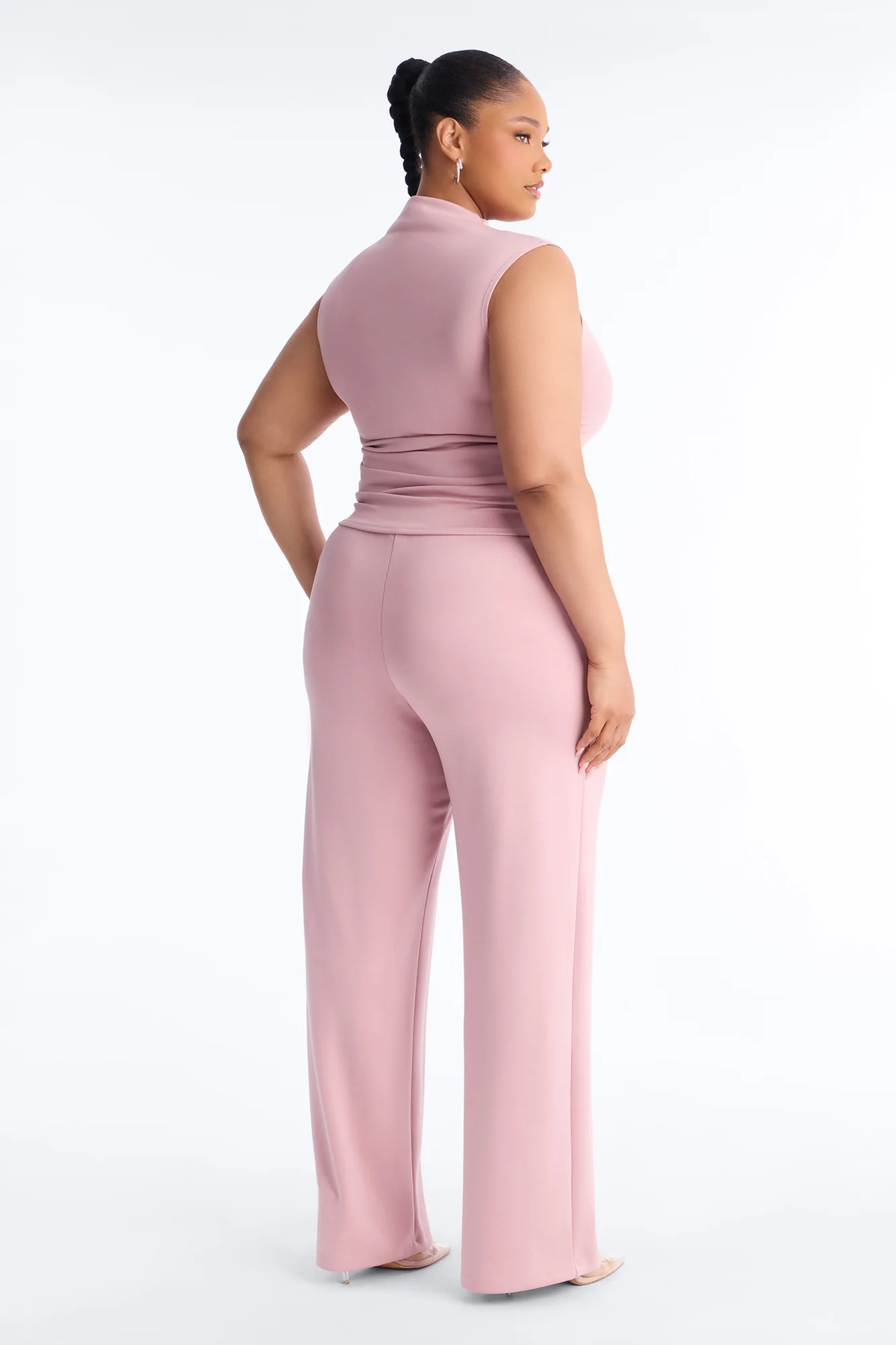 Kiana Sleeveless Mock Neck Pant Set - Mauve - Image 8
