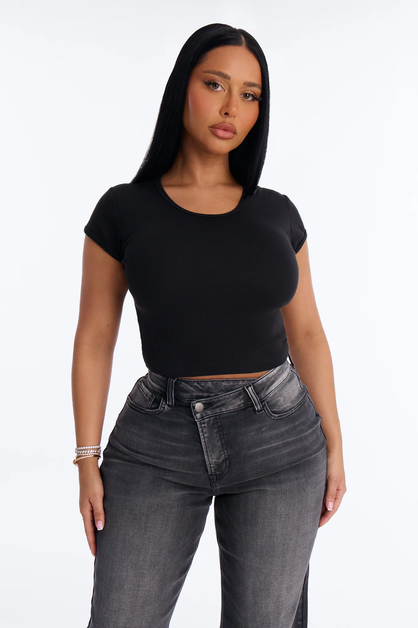 Kierra Baby Tee - Black