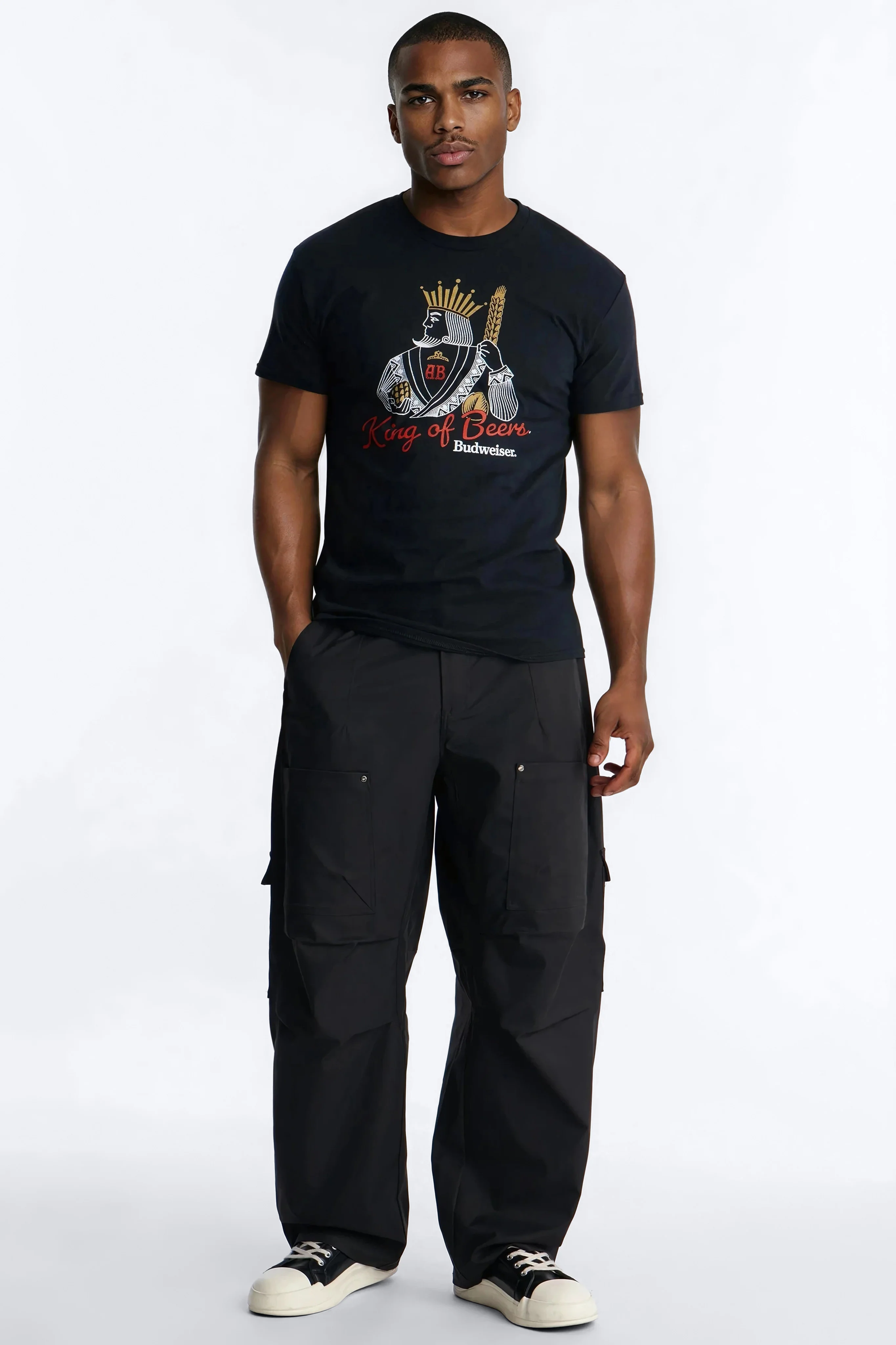 King Of Beers Budweiser Short Sleeve Tee - Black - Image 2