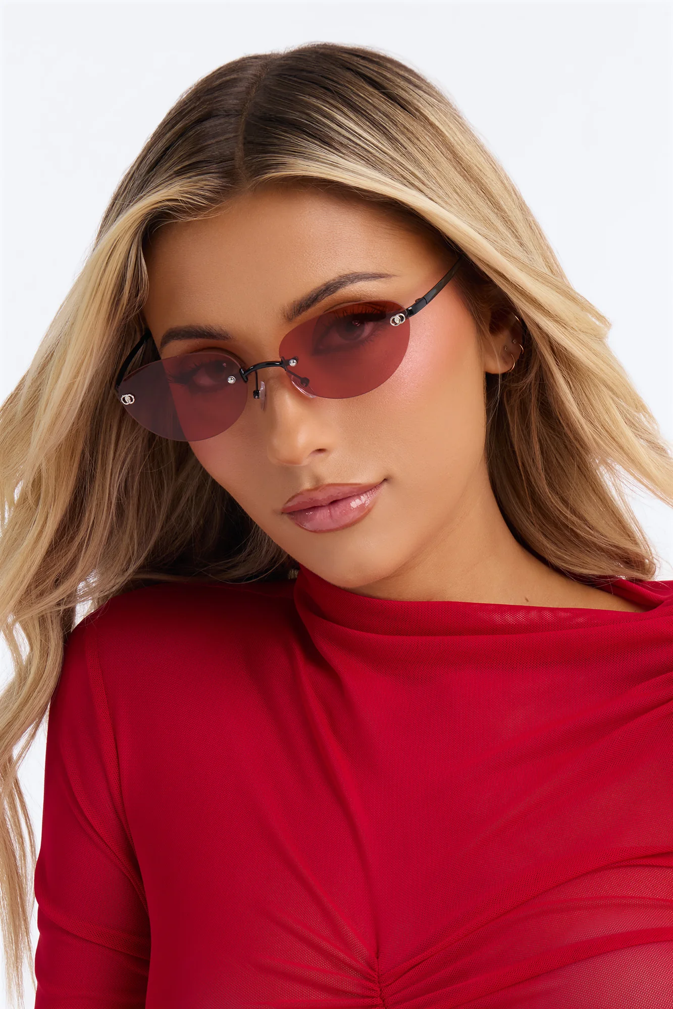 Kiss Kiss Sunglasses - Black/Pink