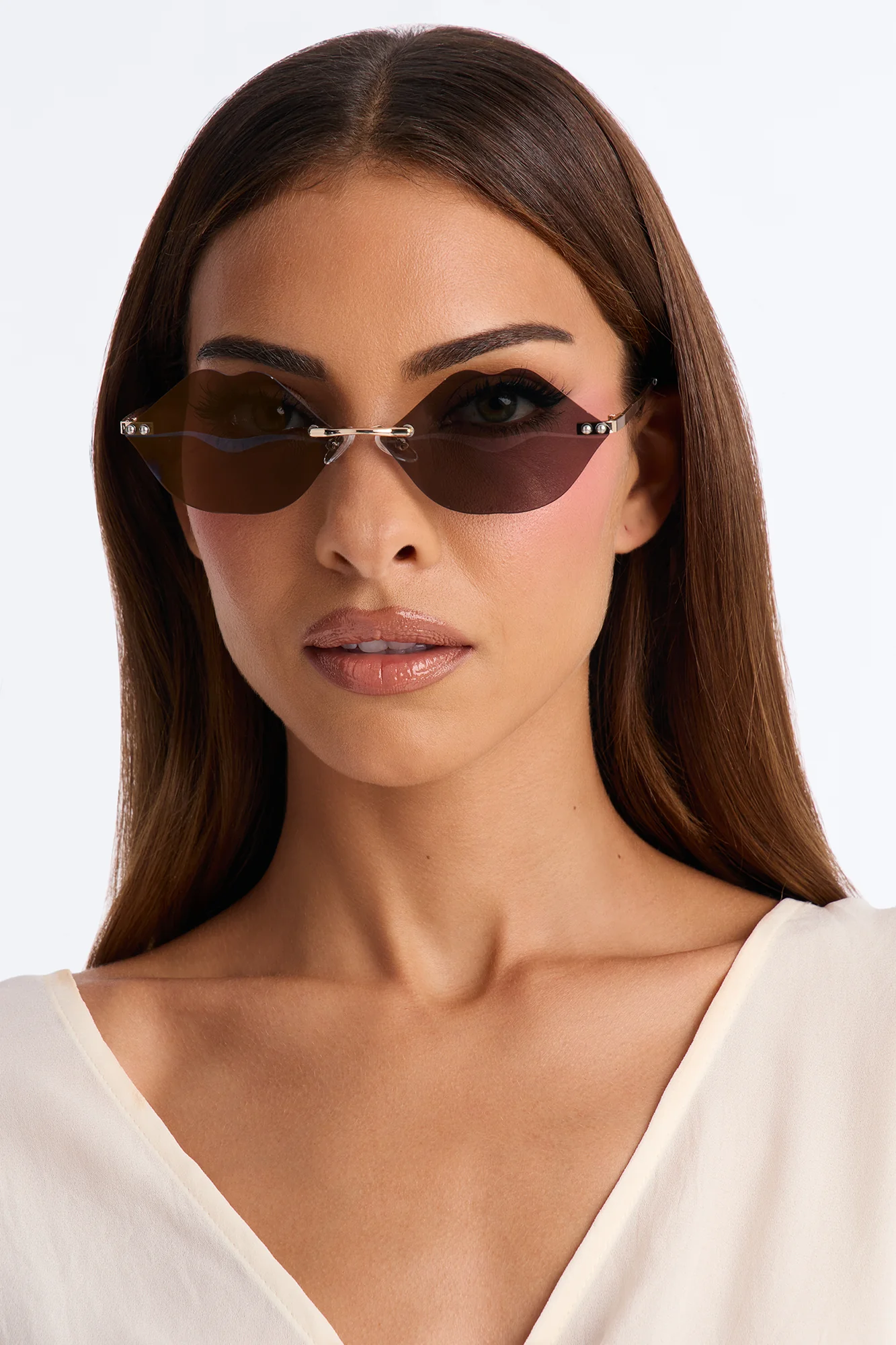 Kiss My Lips Sunglasses - Gold