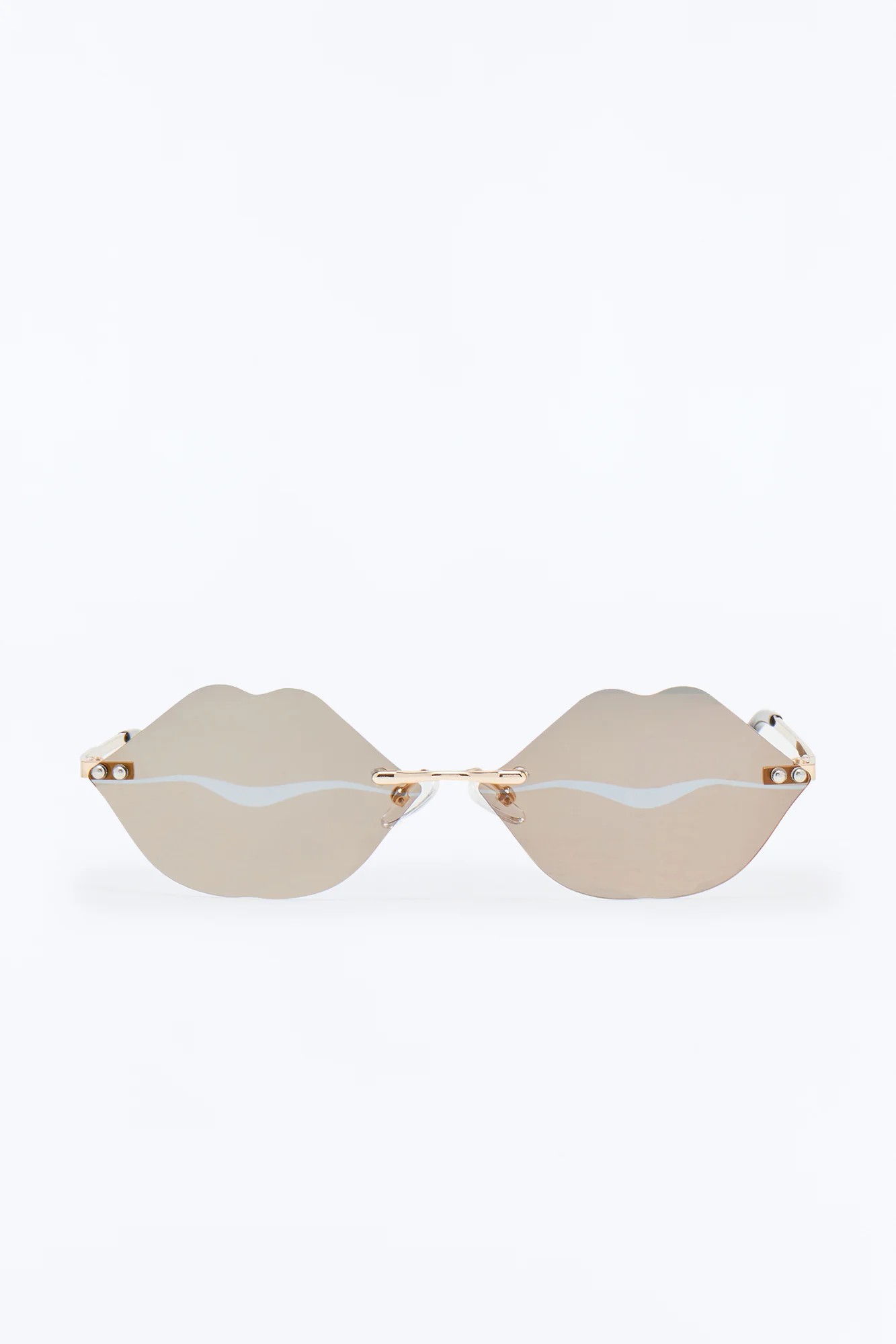Kiss My Lips Sunglasses - Gold - Image 3