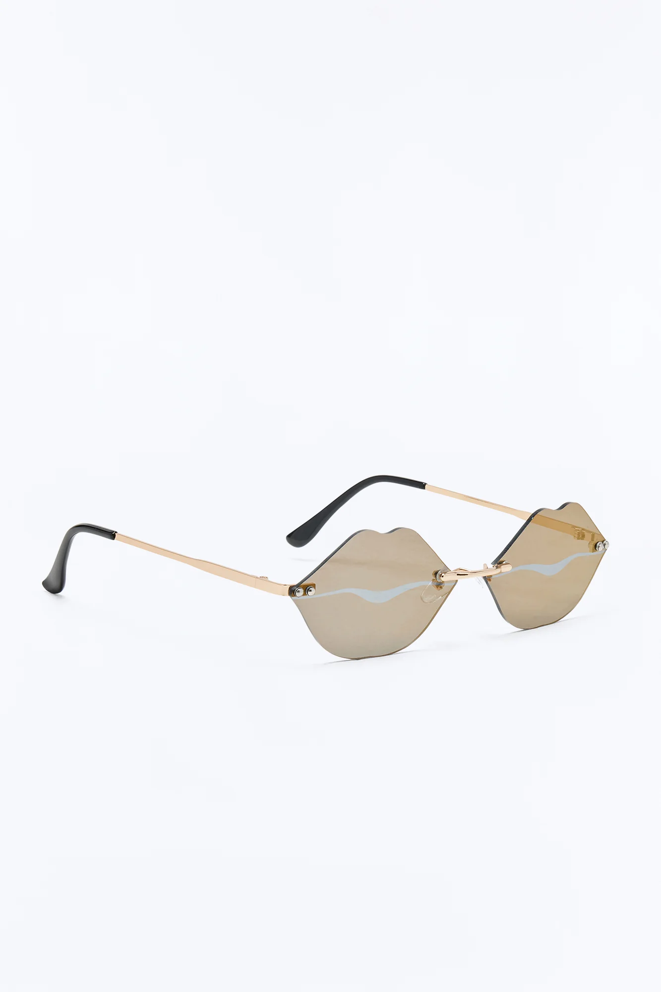 Kiss My Lips Sunglasses - Gold - Image 4