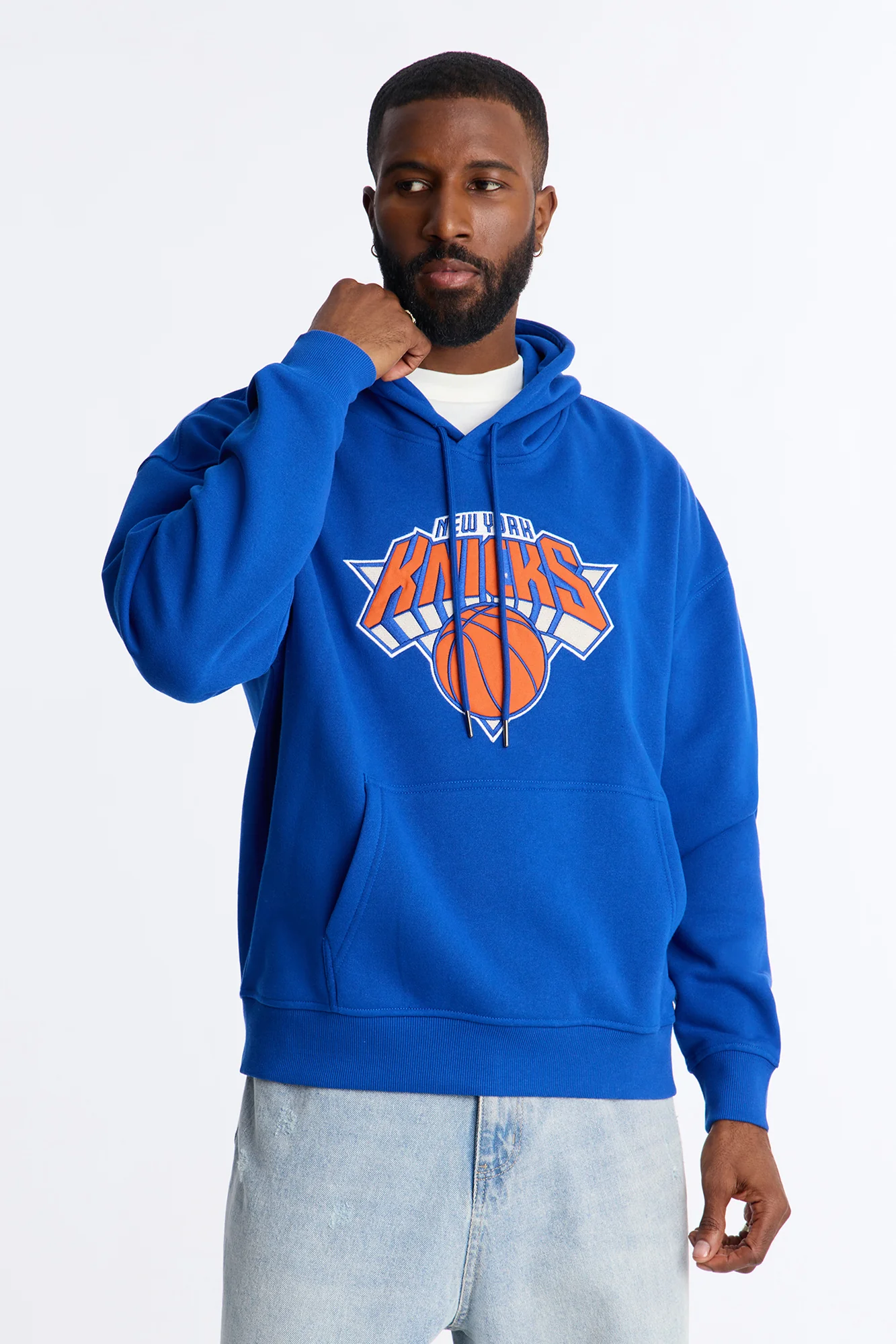 Knicks Old English Embroidery Hoodie - Royal