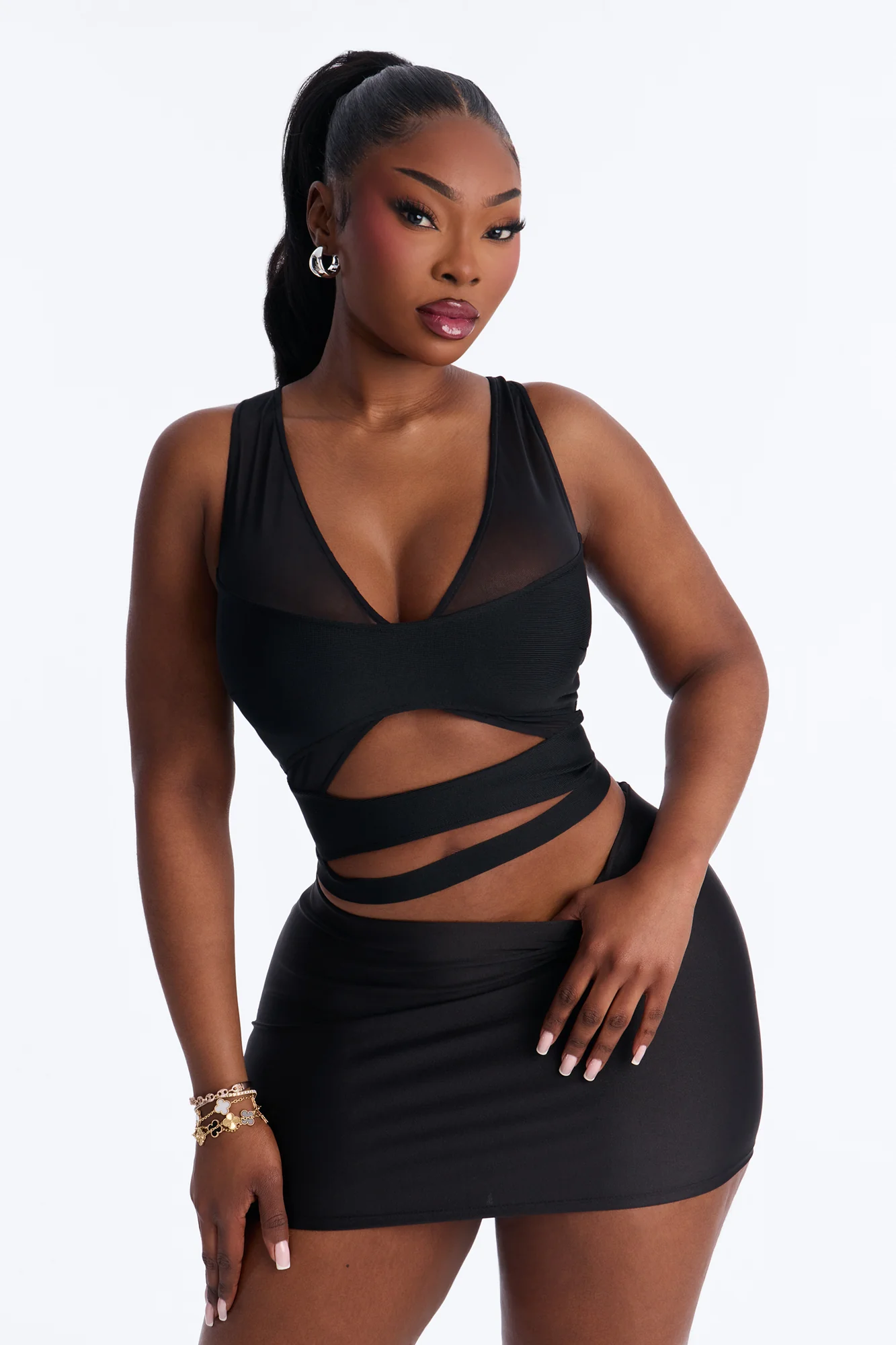 Koko Bandage Cut Out Tank Top - Black - Image 4