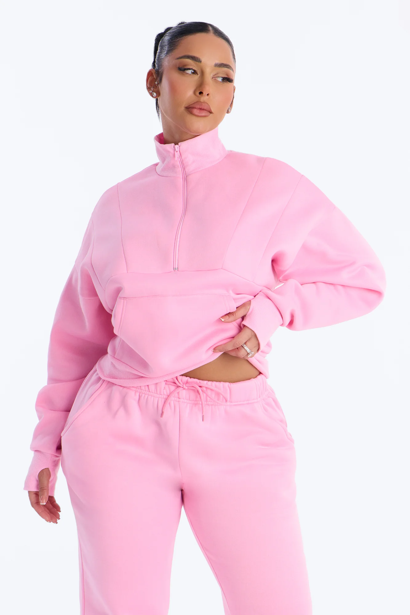 Kora Fleece Jogger Pant Set - Pink - Image 2