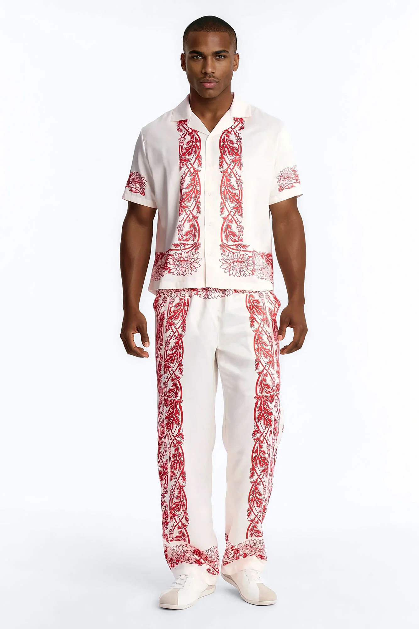 KOS Cuban Collar Button Up Shirt - White - Image 2