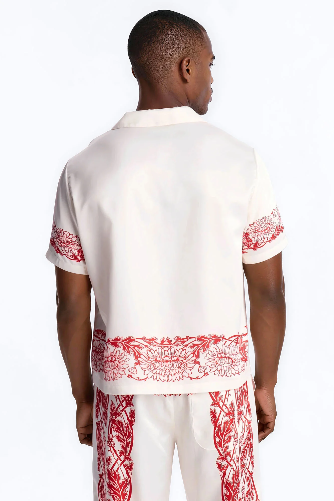 KOS Cuban Collar Button Up Shirt - White - Image 3