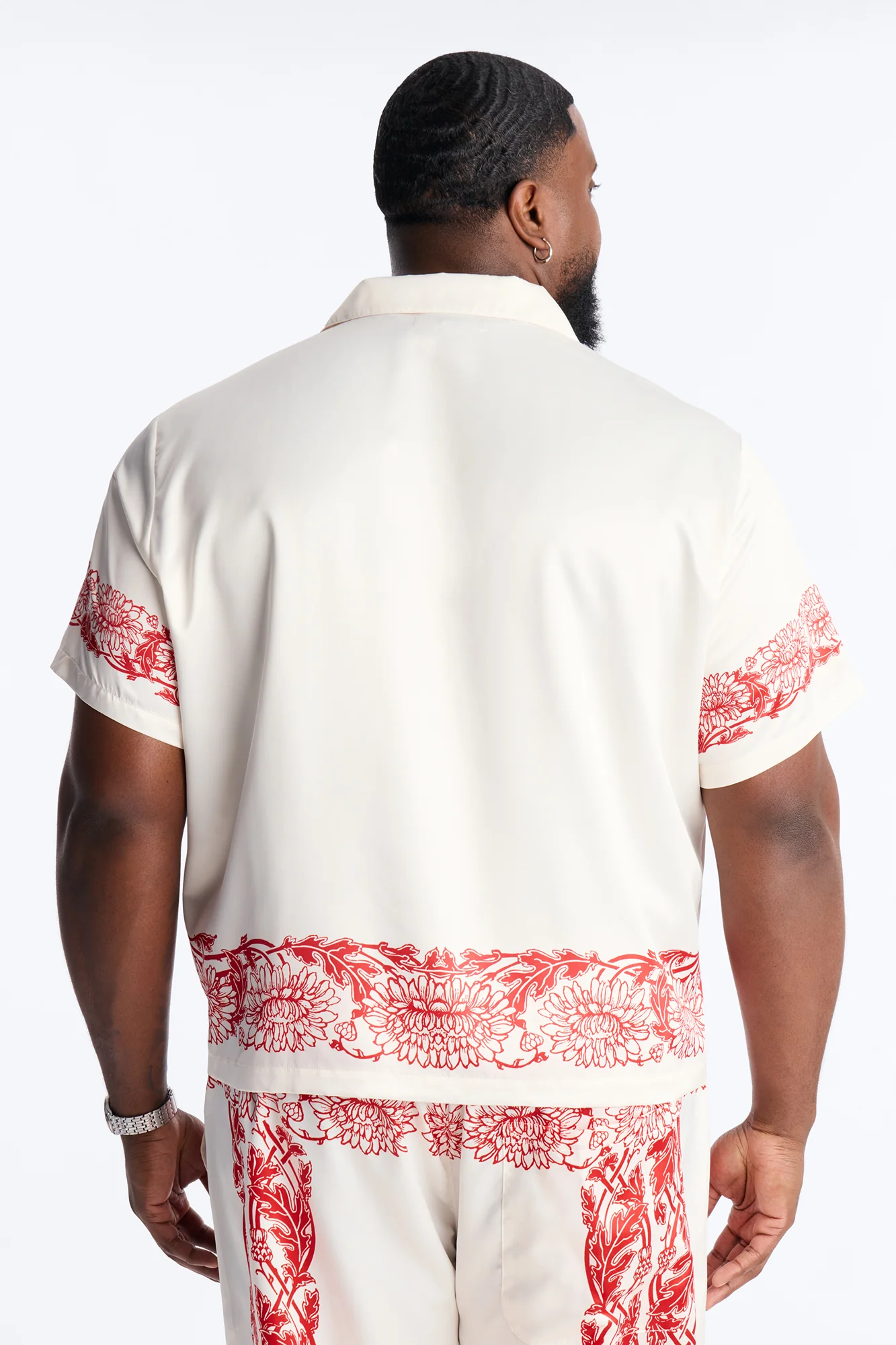 KOS Cuban Collar Button Up Shirt - White - Image 7