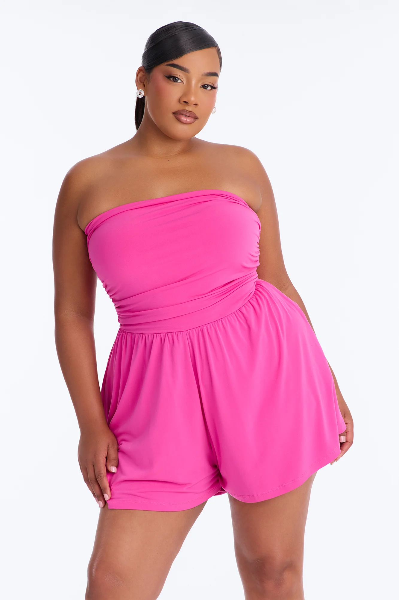 Krisha Strapless Flowy Romper - Pink - Image 6
