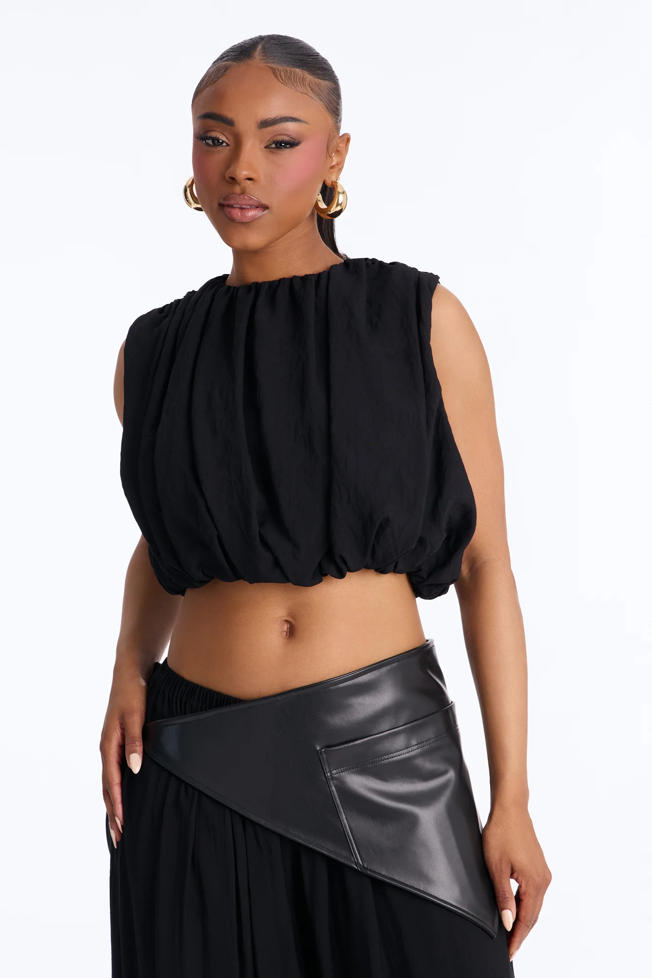 Kristina 3 Piece Balloon Pant Set - Black - Image 2