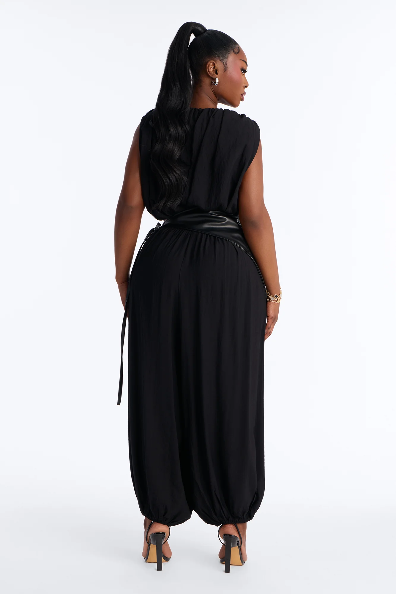 Kristina 3 Piece Balloon Pant Set - Black - Image 8