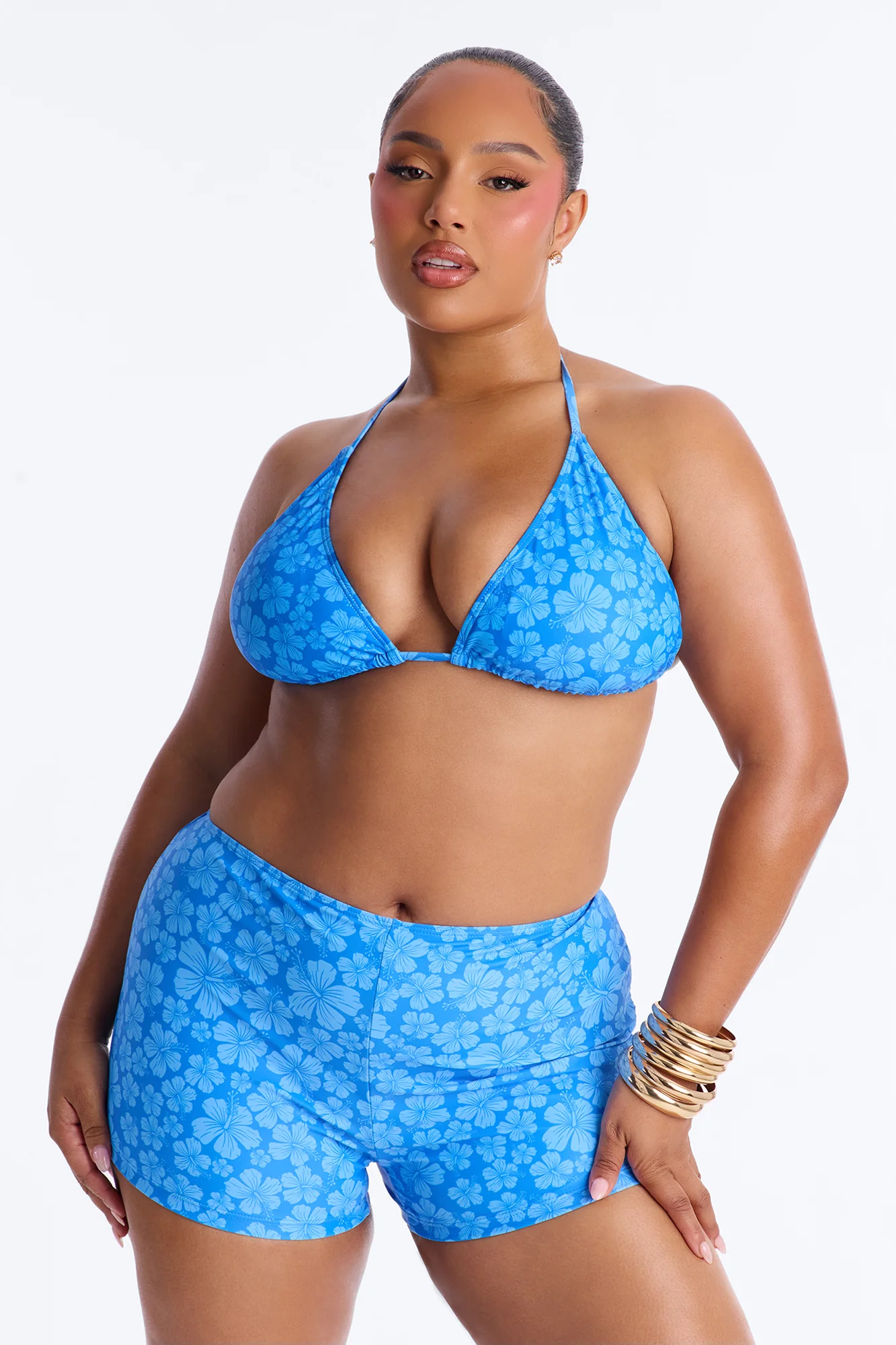 Kristy Floral 3 Piece Bikini Set - Blue/combo - Image 5