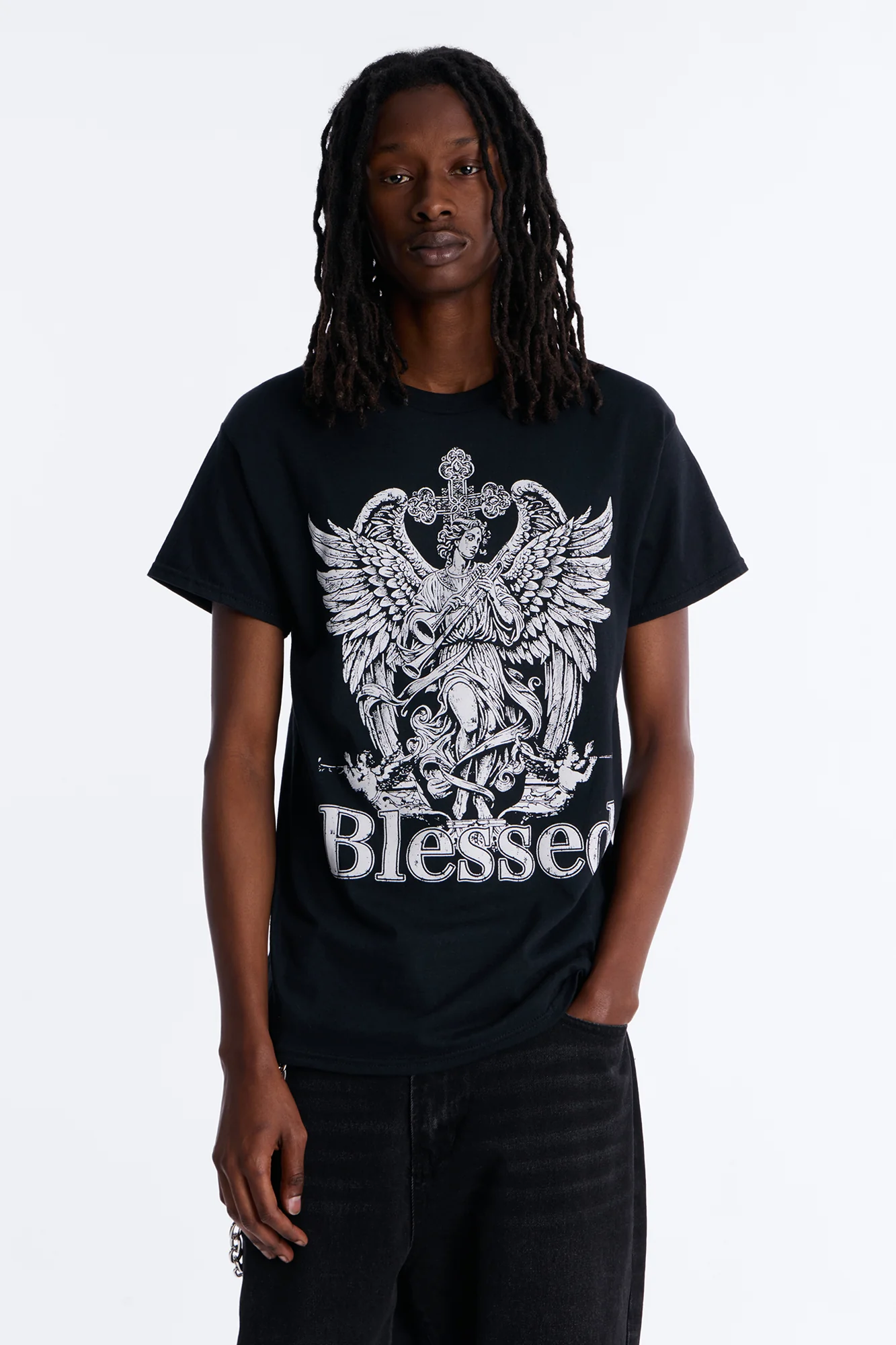 La Familia Blessed Angel Short Sleeve Tee - Black