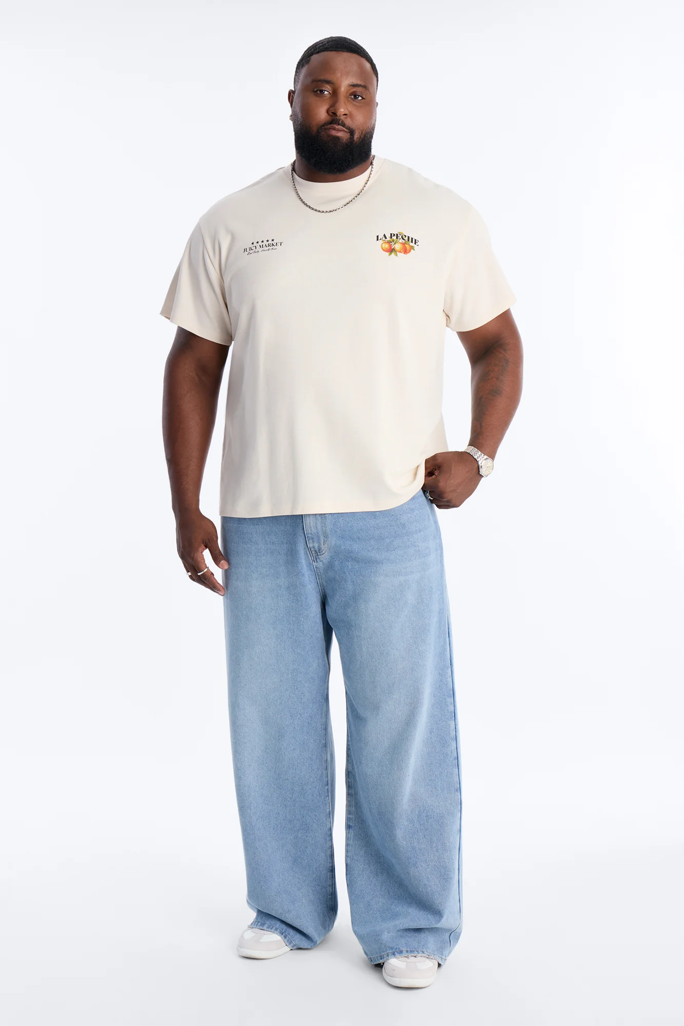 La Peche Juicy Market Short Sleeve Tee - Sand - Image 6