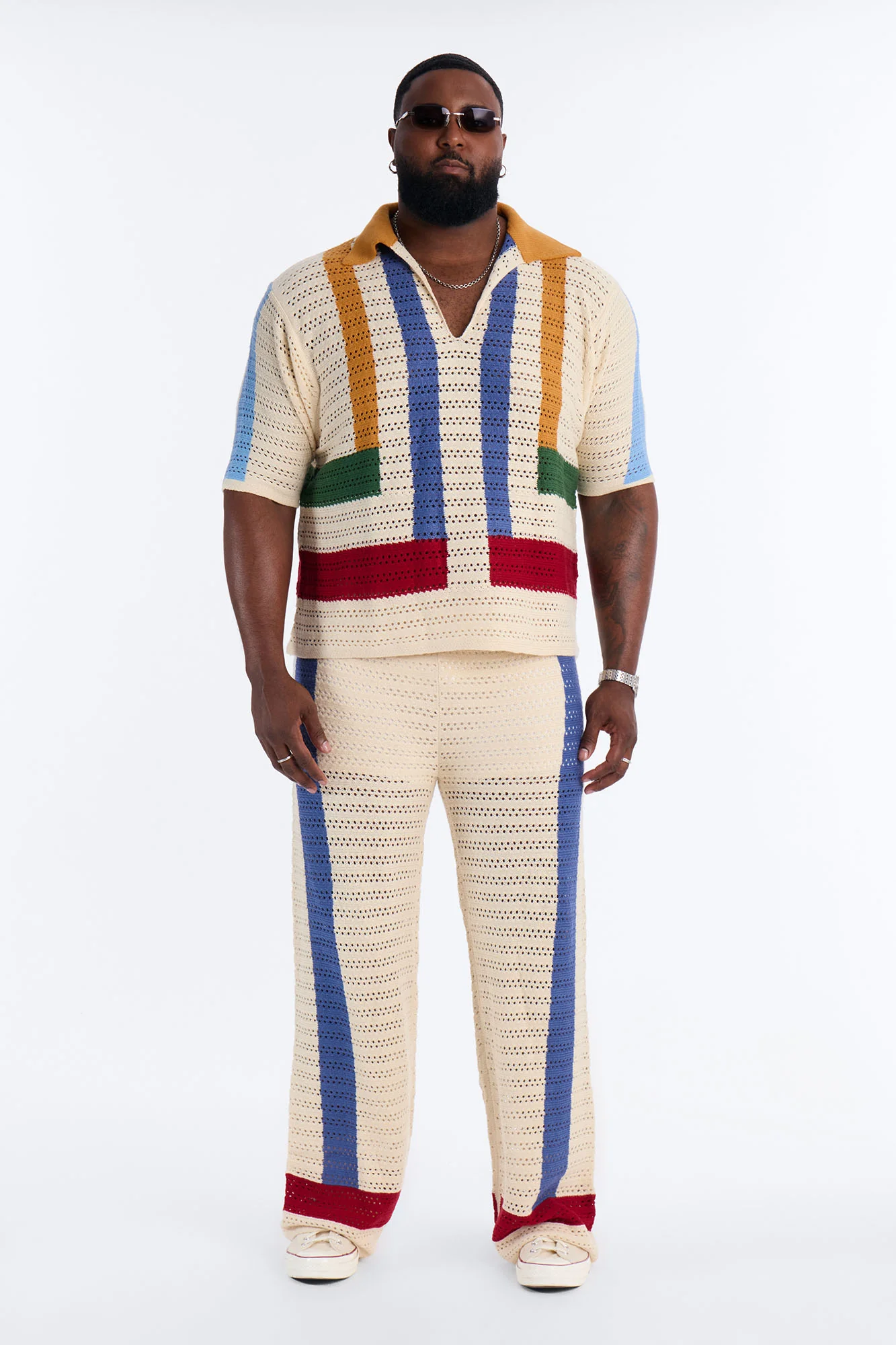 La Playa Crochet Mondrian Johnny Collar Polo - Multi Color - Image 5