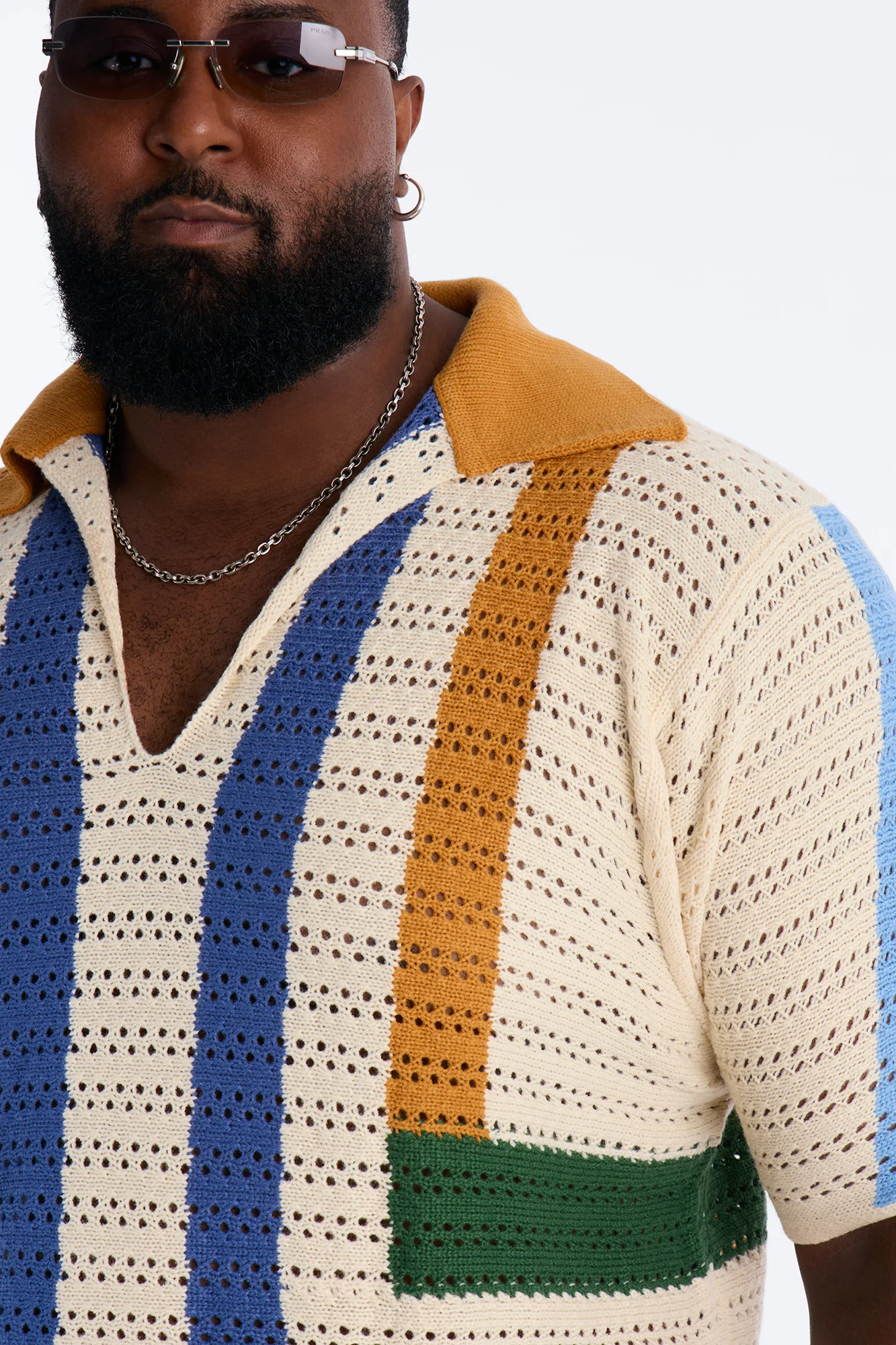La Playa Crochet Mondrian Johnny Collar Polo - Multi Color - Image 6