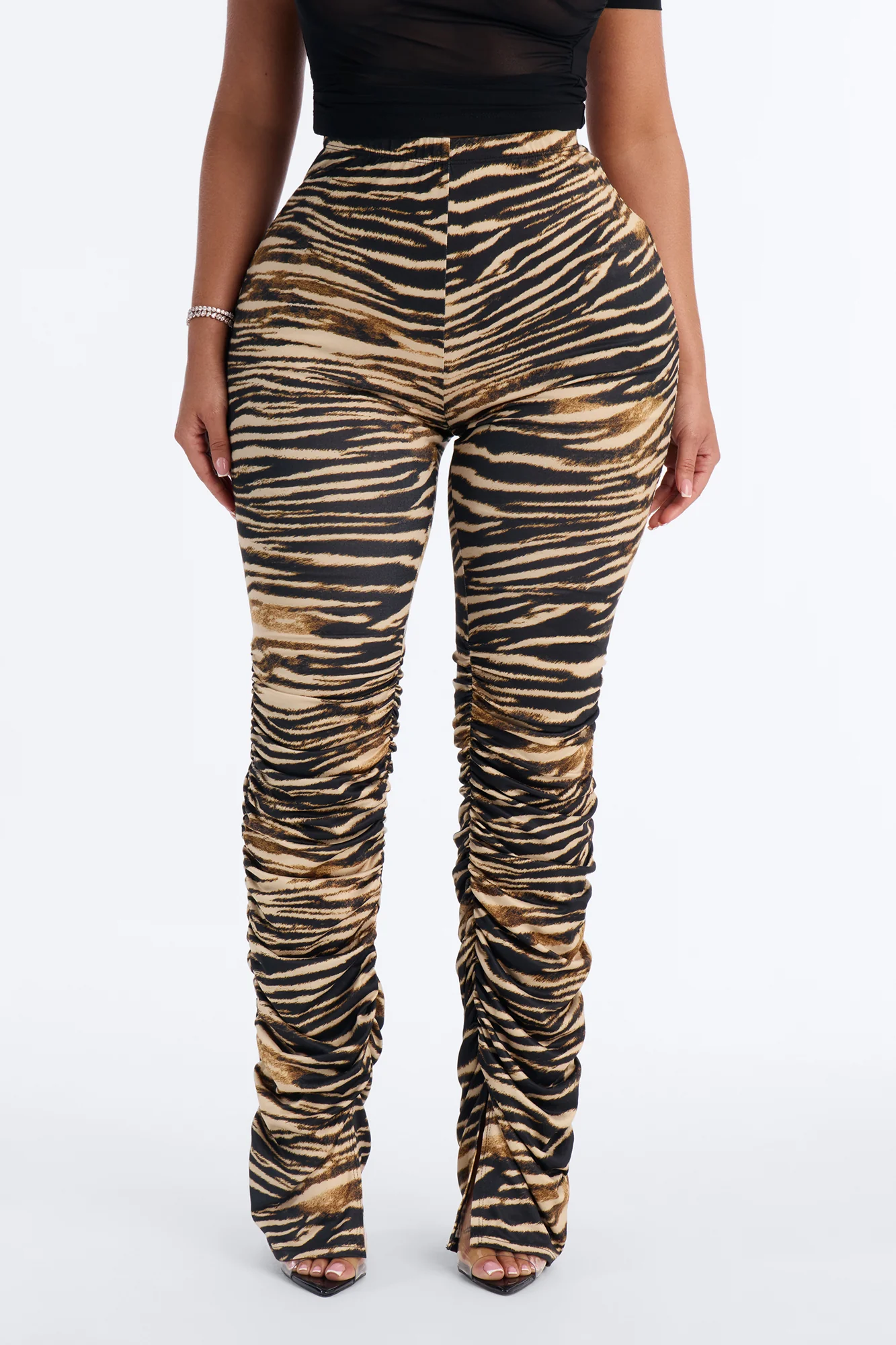 Labeled Luxe Stacked Skinny Pant - Tan/Multi - Image 2