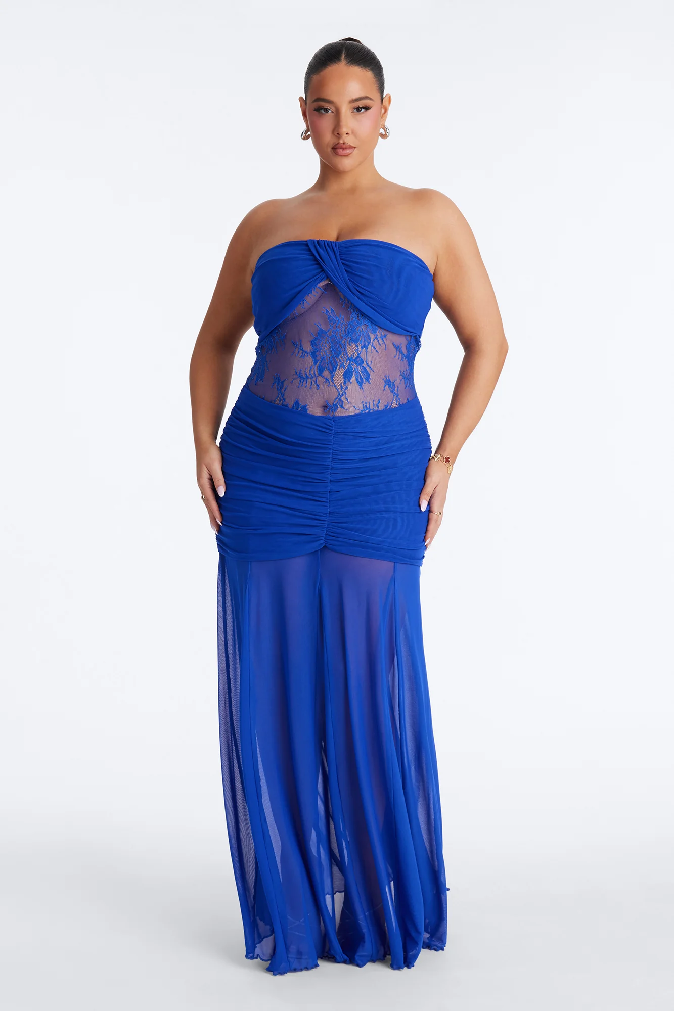 Lace Lover Sheer Maxi Dress - Blue - Image 5