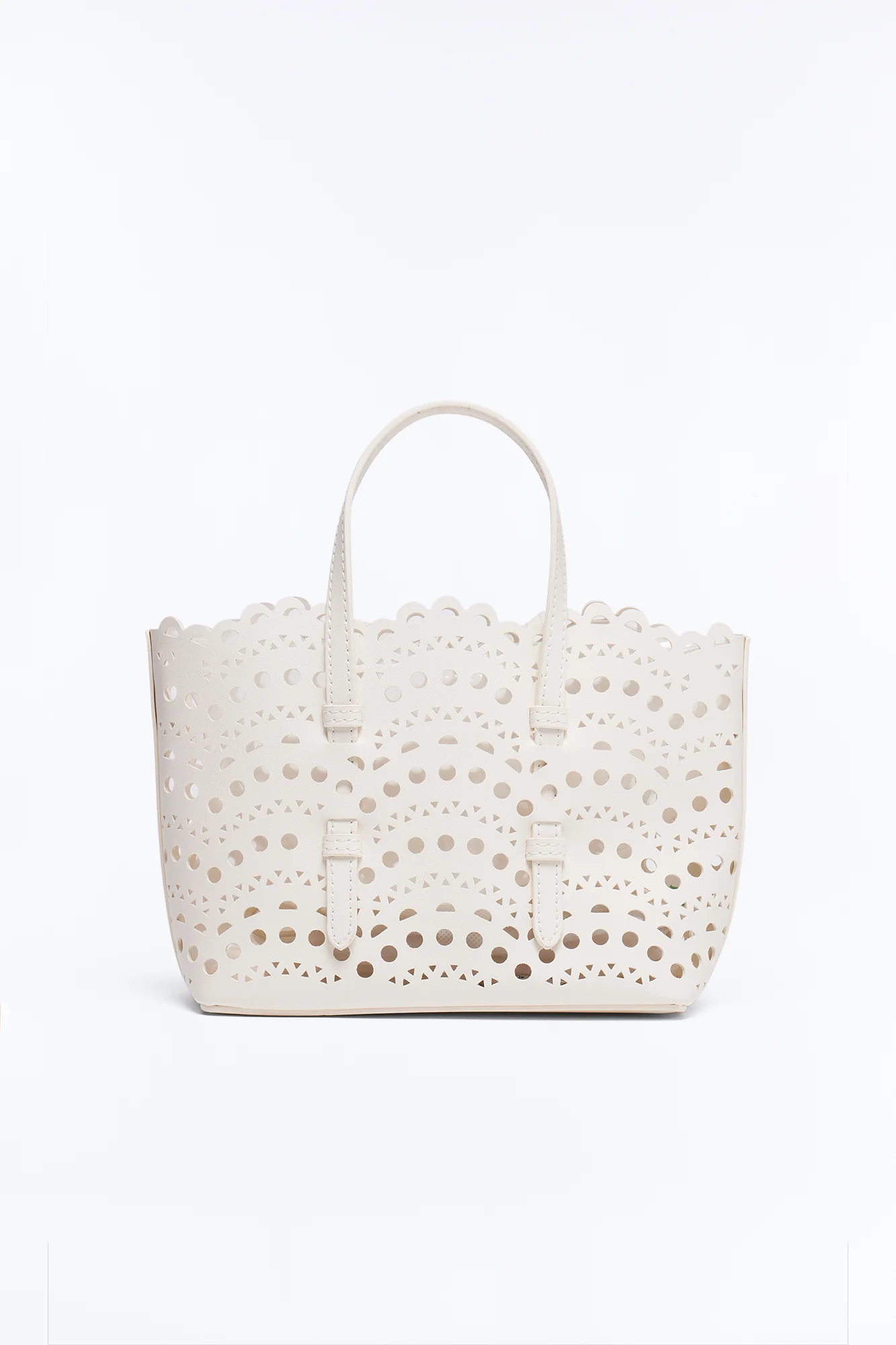 Lace On Faux Leather Crossbody Bag - Ivory - Image 3