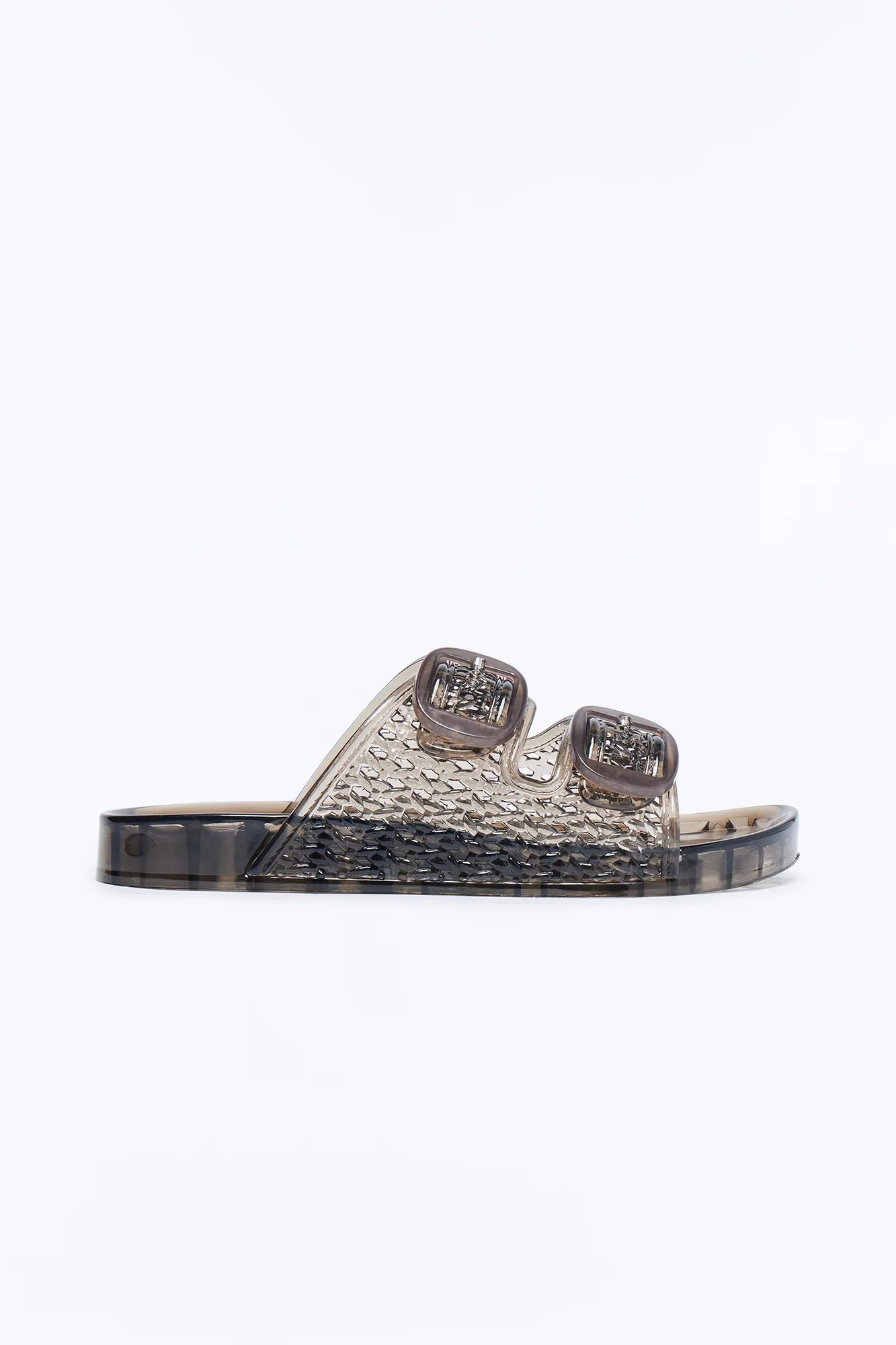 Lainey Jelly Glitter Slides - Black