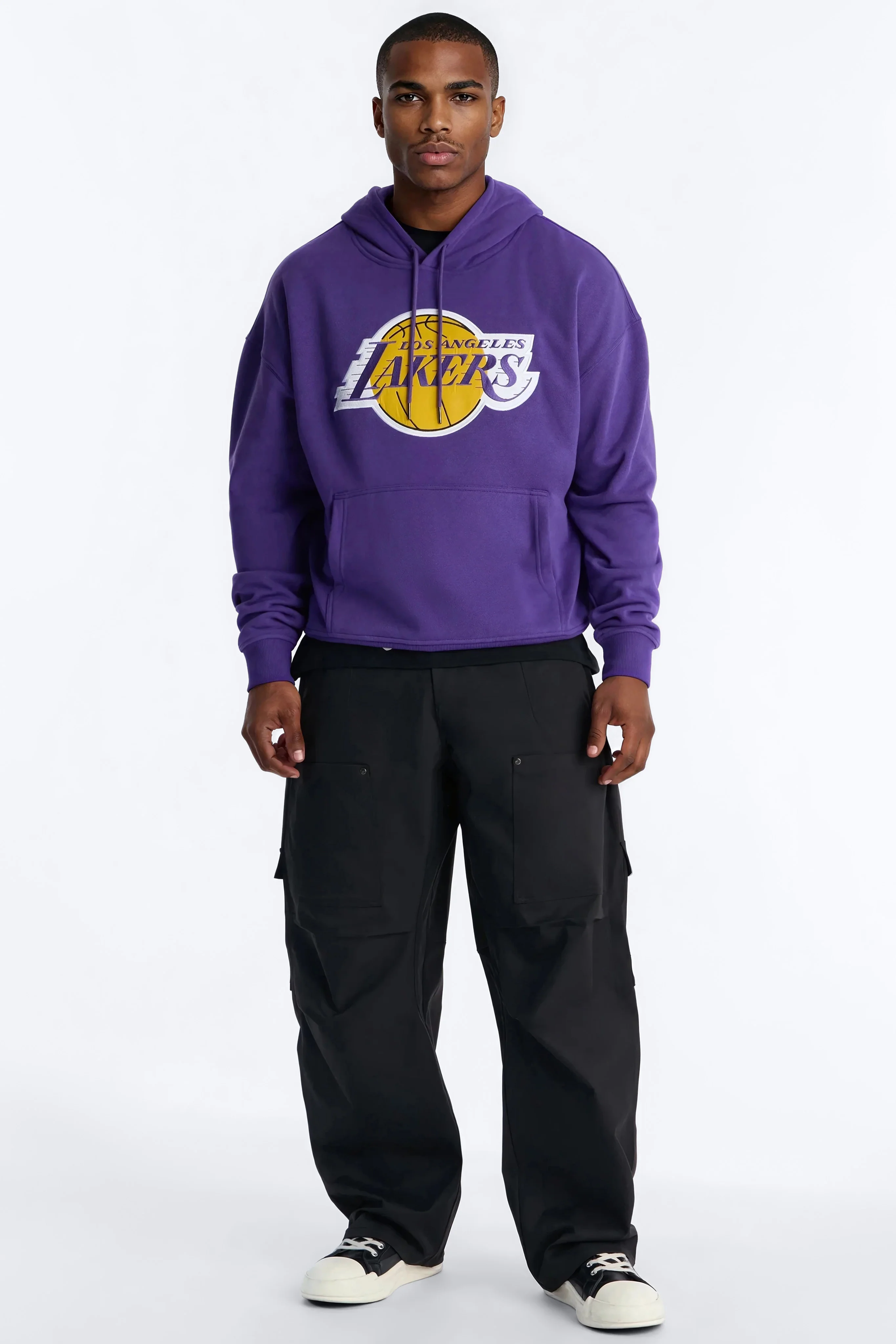Lakers Old English Embroidery Hoodie - Purple - Image 2
