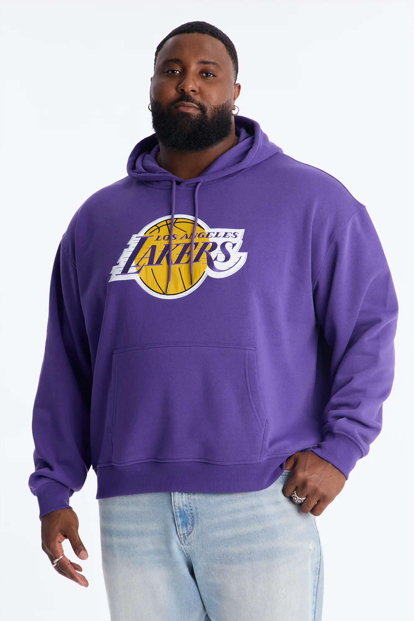 Lakers Old English Embroidery Hoodie - Purple - Image 4
