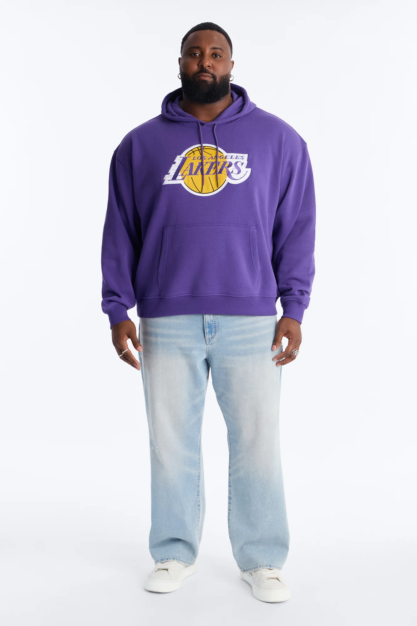 Lakers Old English Embroidery Hoodie - Purple - Image 5