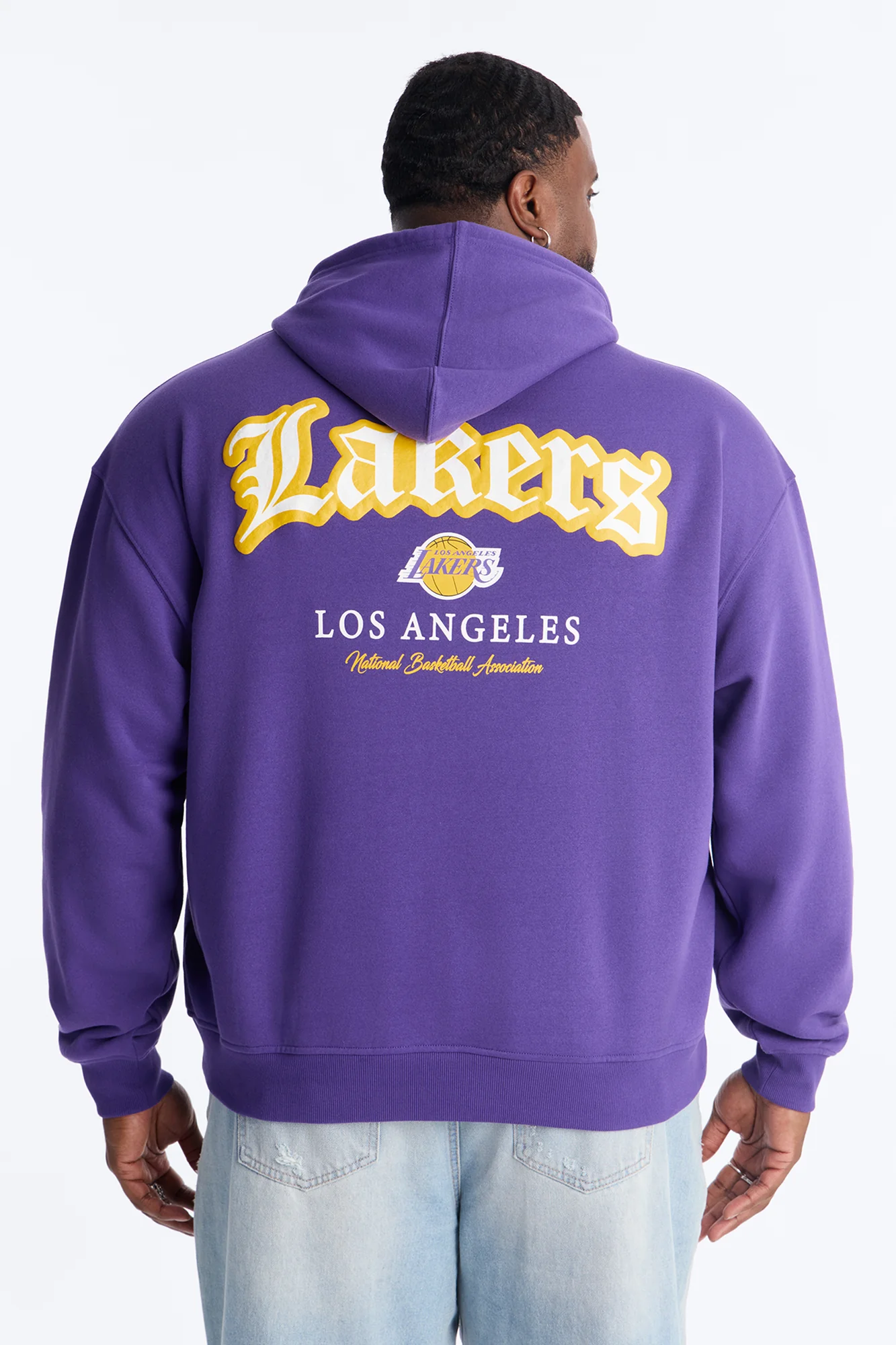 Lakers Old English Embroidery Hoodie - Purple - Image 7