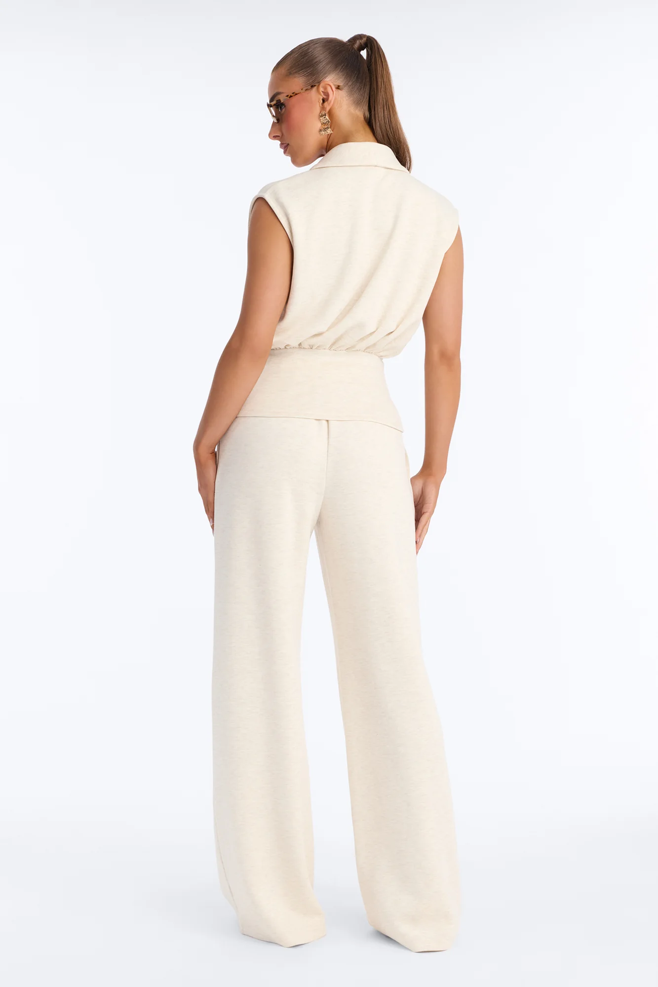 Lana Sleeveless Pant Set - Oatmeal - Image 4