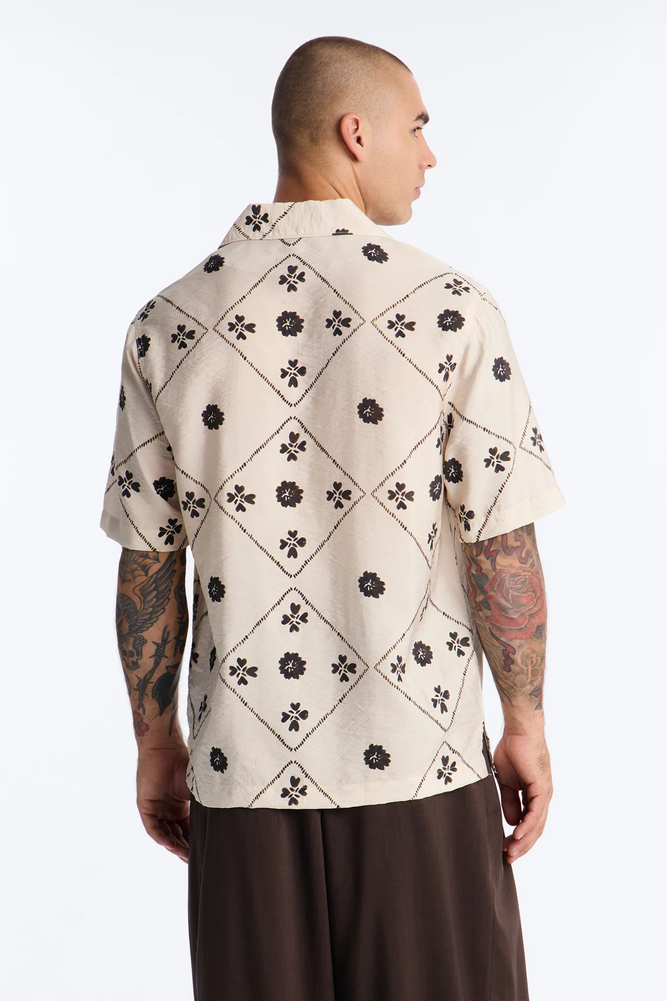 Languid Getaway Button Up Shirt - Cream/combo - Image 4