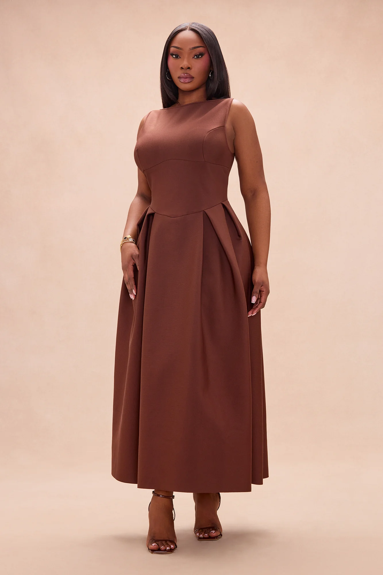 Lani Bandage Maxi Dress - Chocolate - Image 5