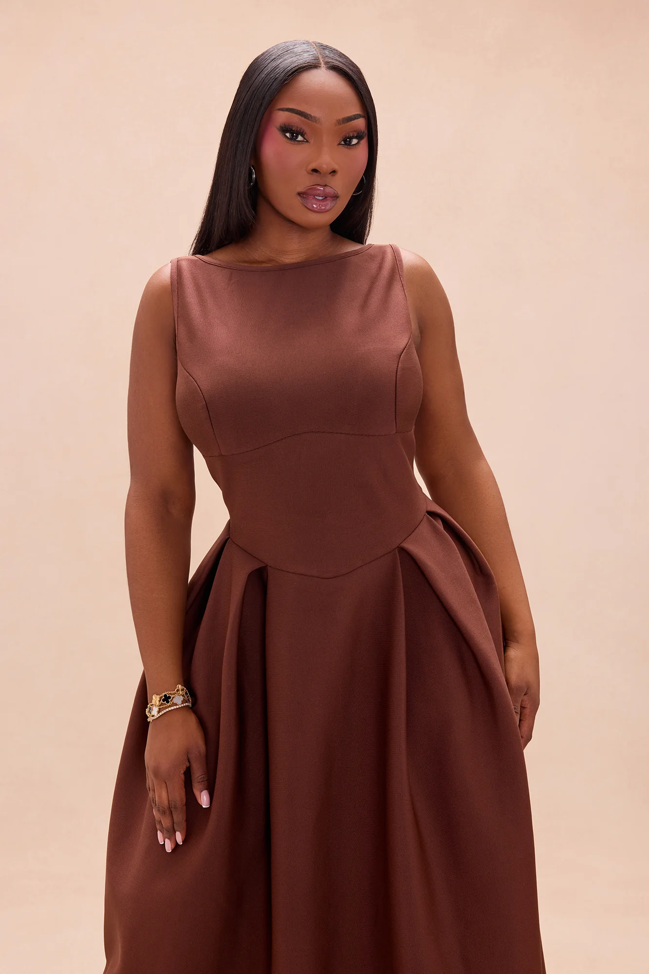 Lani Bandage Maxi Dress - Chocolate - Image 6