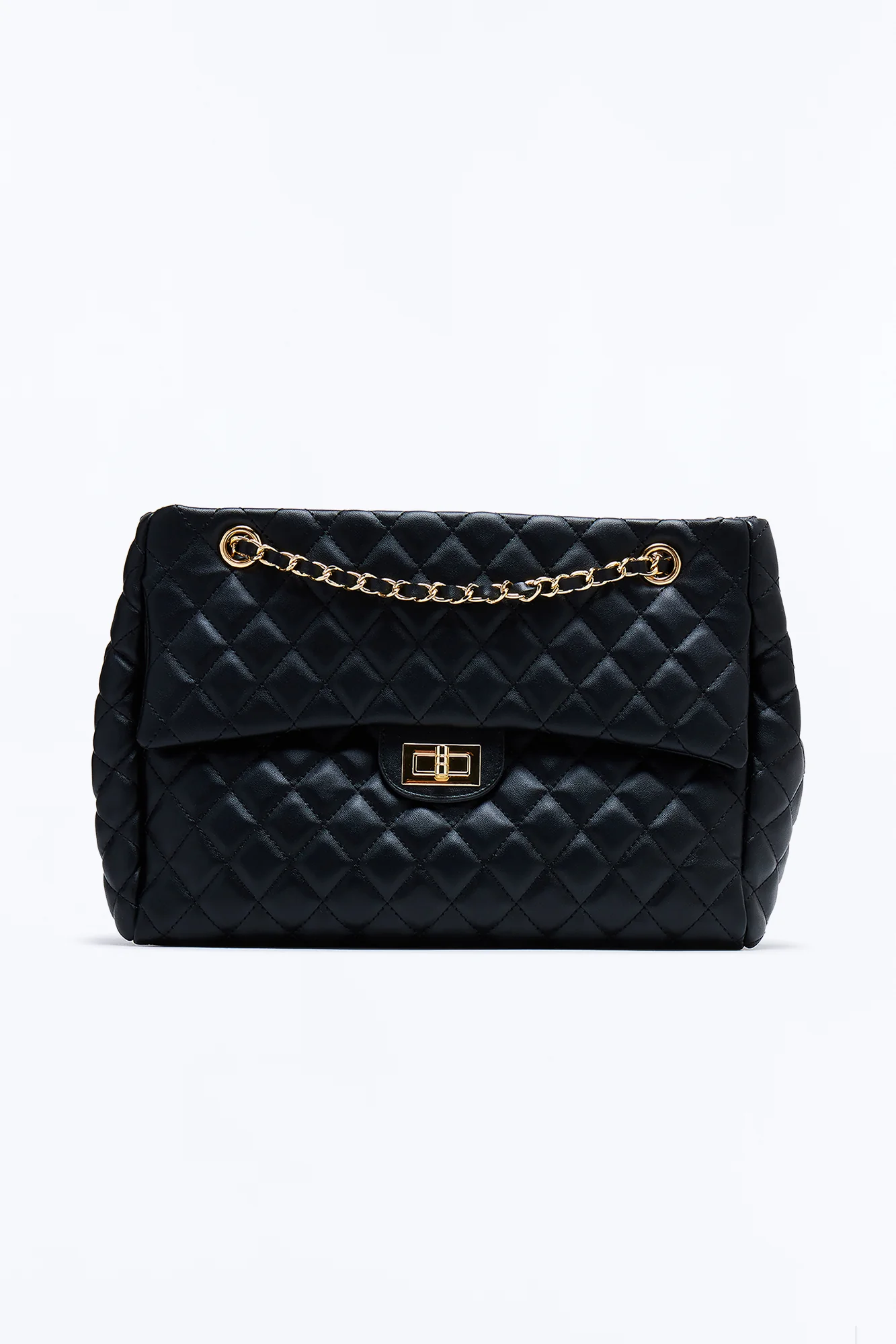 Larger Than Life Faux Leather Tote Bag - Black - Image 3