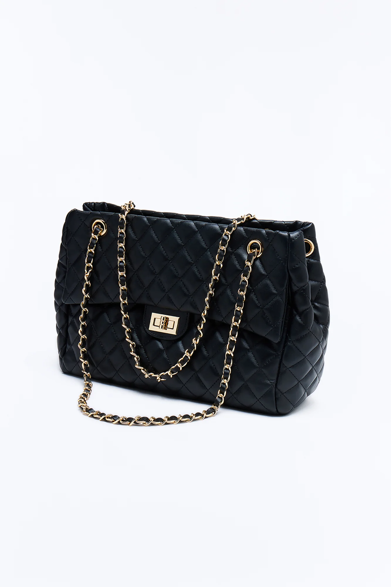 Larger Than Life Faux Leather Tote Bag - Black - Image 4