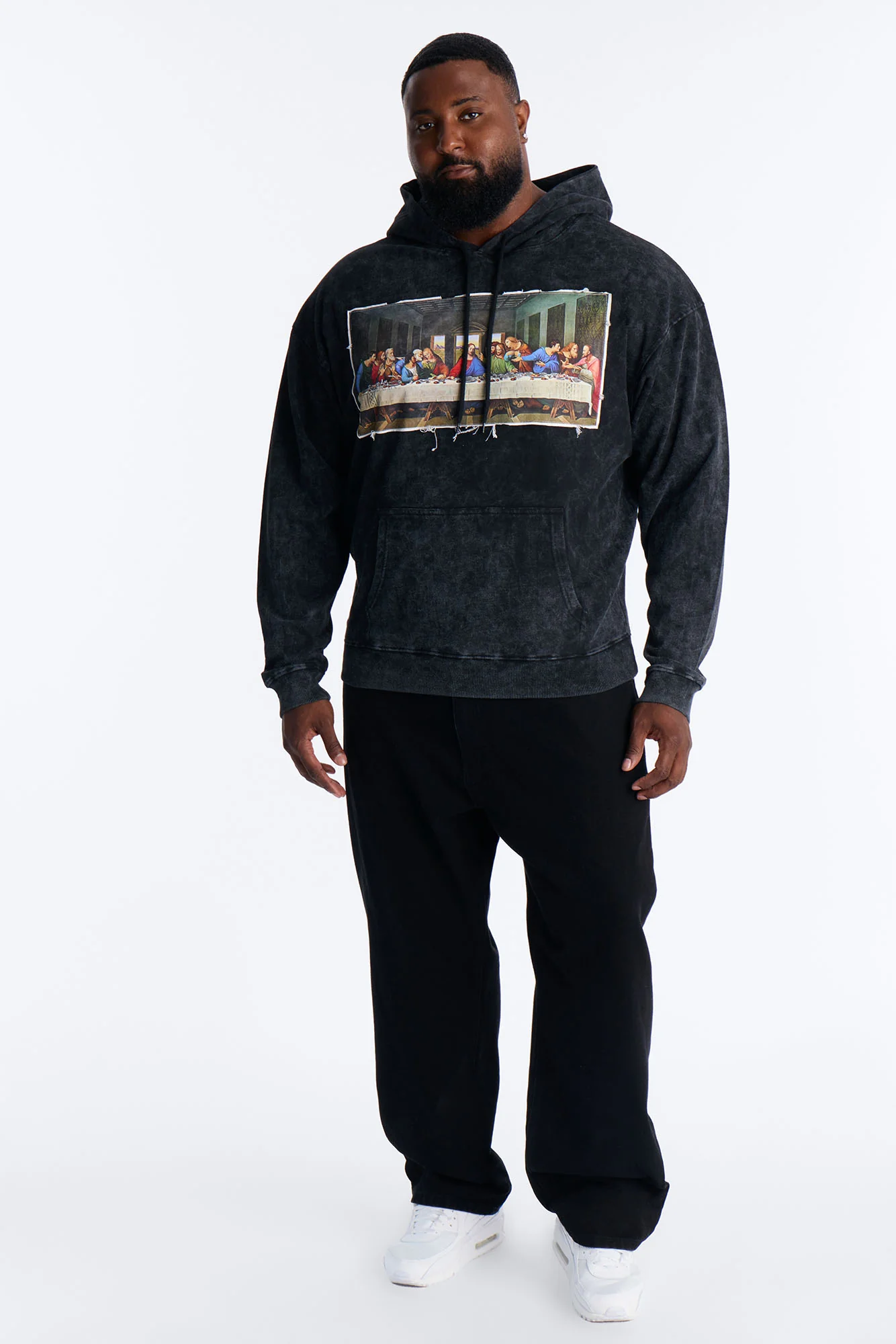Last Supper Mineral Wash Hoodie - Black Wash - Image 6