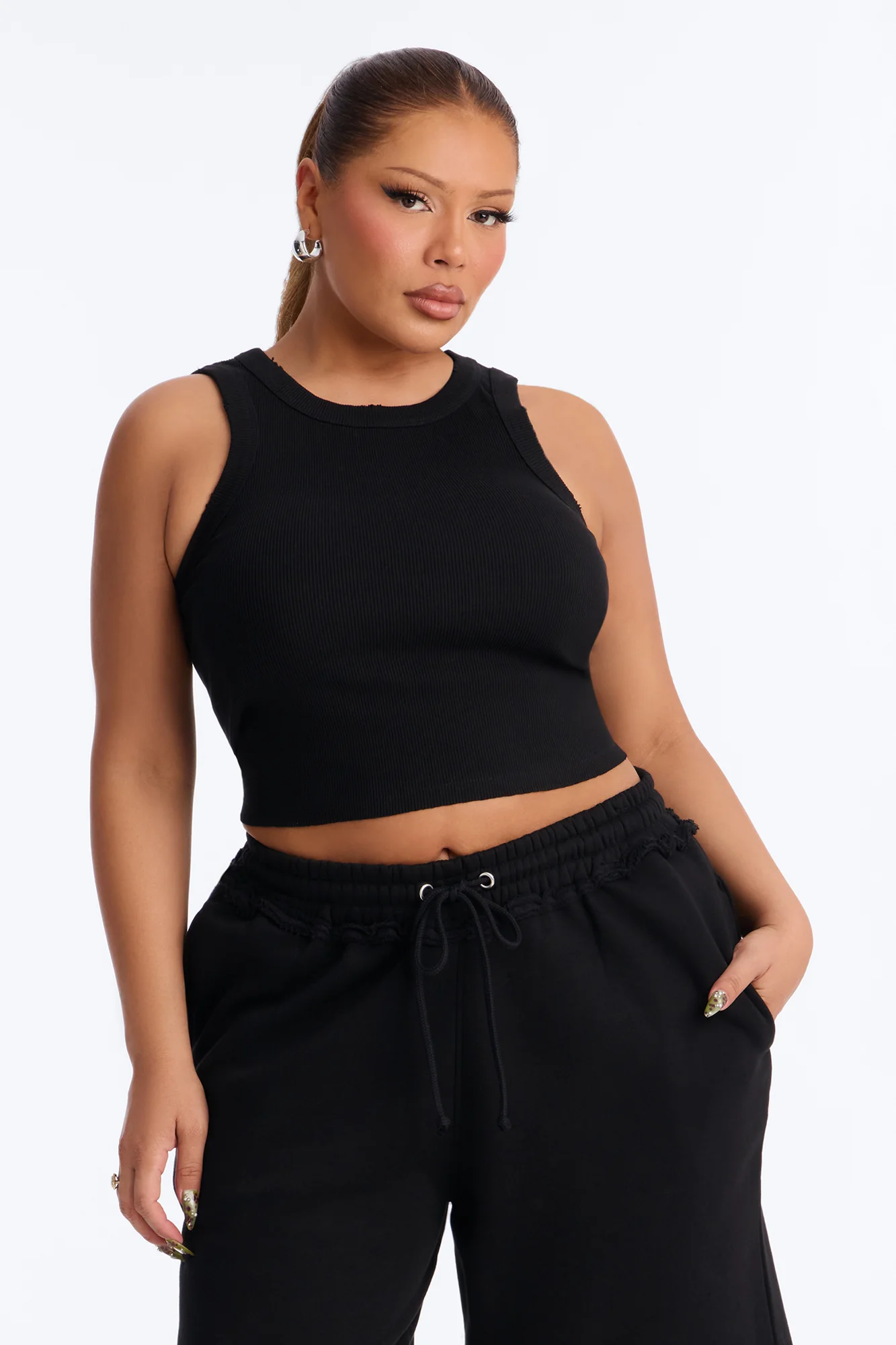 Laura Fleece Jort Set - Black - Image 6