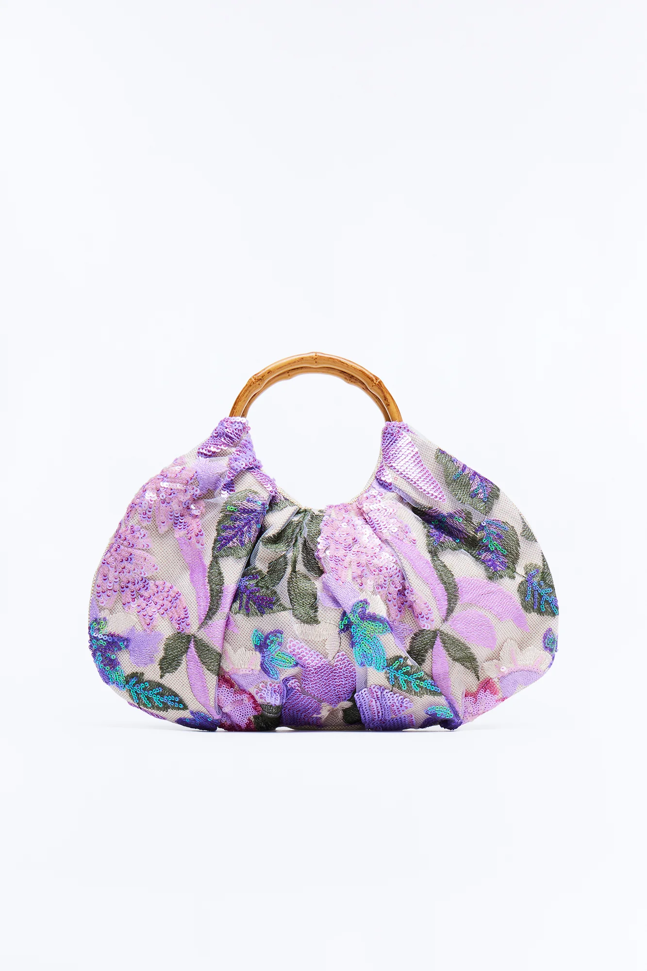 Lavender Fields Sequin Satchel Handbag - Purple/combo - Image 3