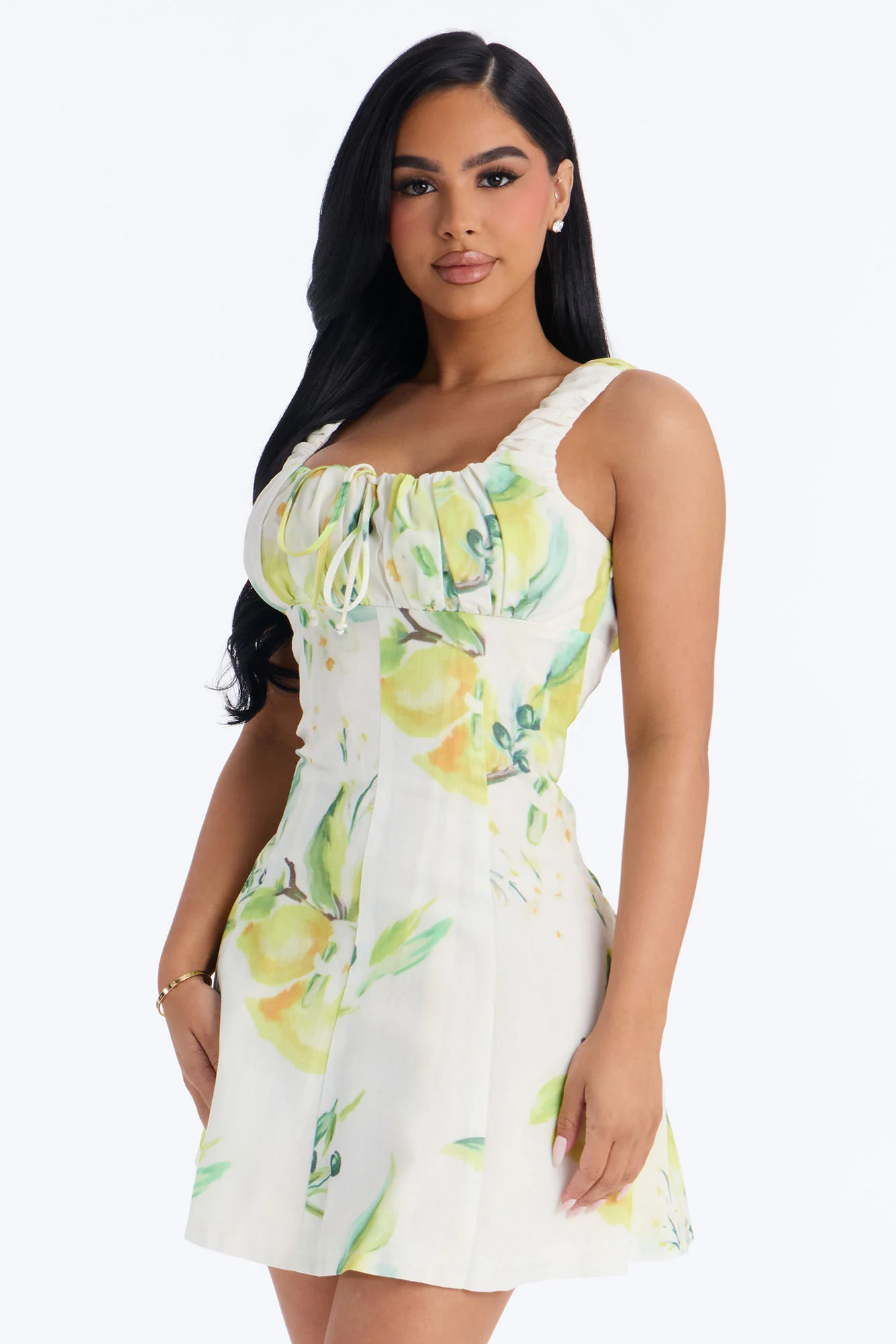 Layla Floral Sleeveless Mini Dress - Yellow/combo