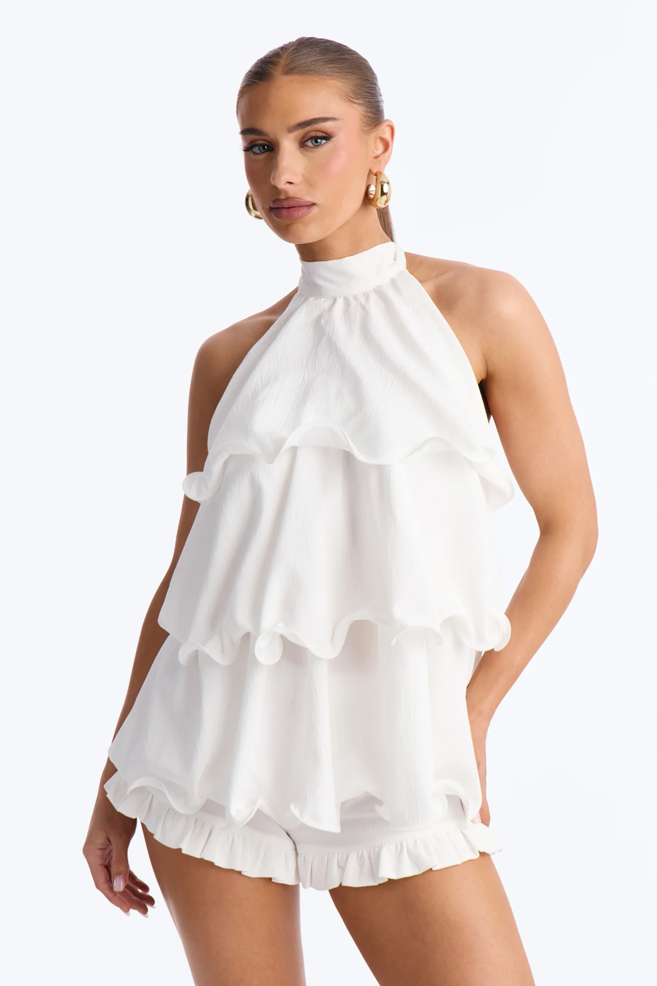 Le Fleur Halter Short Set - White - Image 2