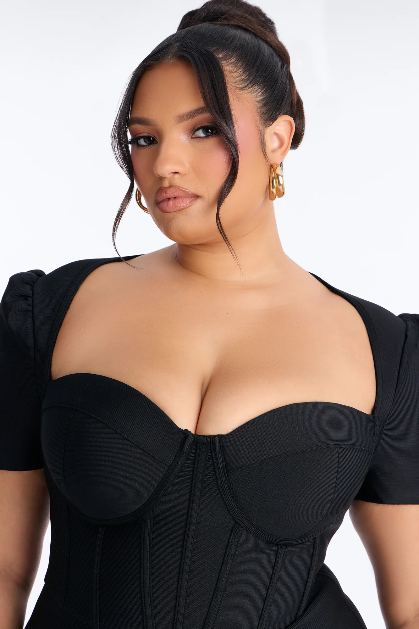 Lea Corset Bandage Midi Dress - Black - Image 7