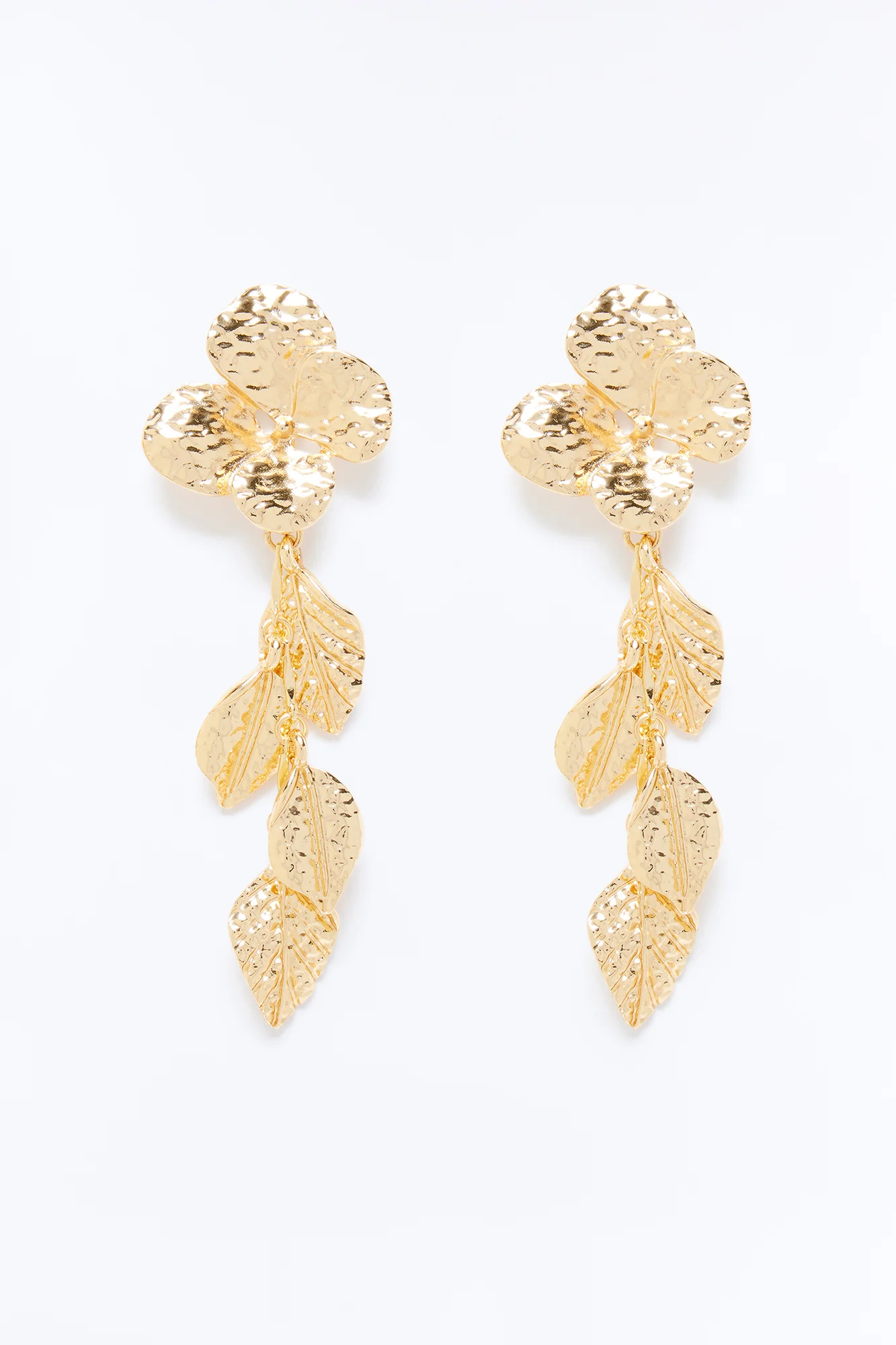 Leafy Drop Earrings - Gold - Image 2